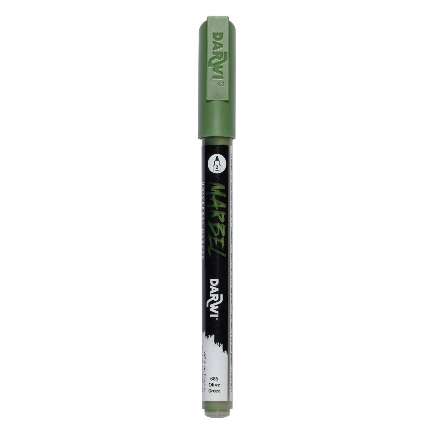 Darwi 6x Marker Acrylfarbe, konische feine Spitze 2mm Olivgrün DA0223002685C