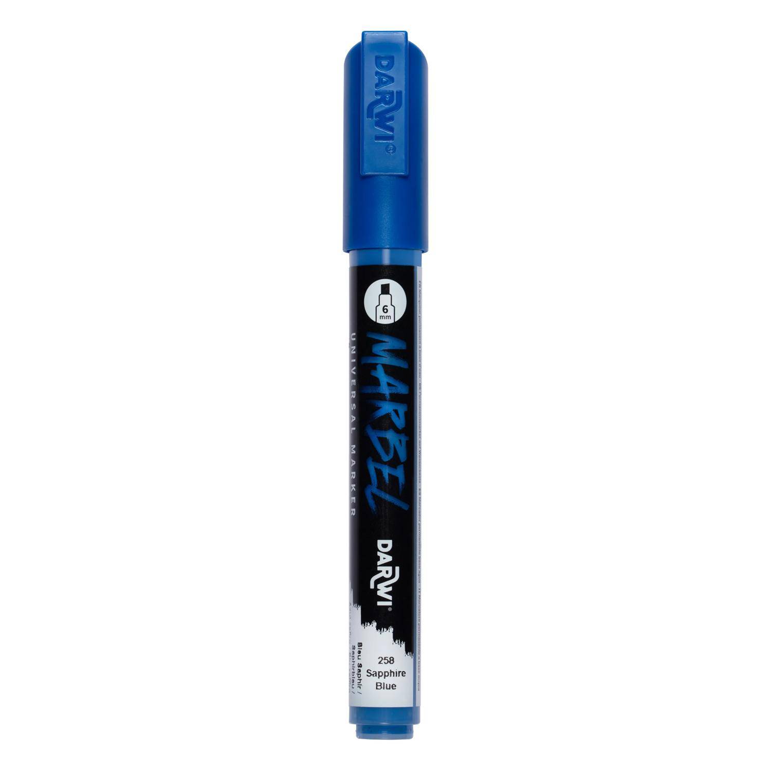 Darwi 6x Marker Acrylfarbe, Keilspitze medium 6mm Saphirblau DA0226006258C