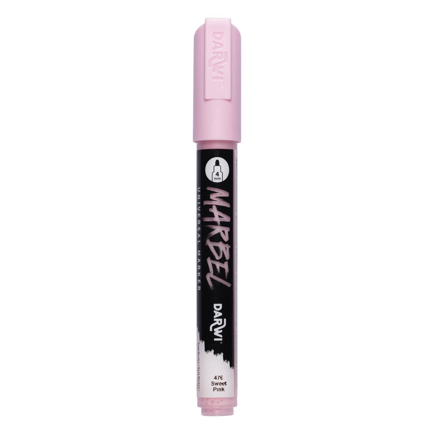 Darwi 6x Marker Acrylfarbe, Rundspitze medium 4mm Bonbonrosa| DA0226004476C