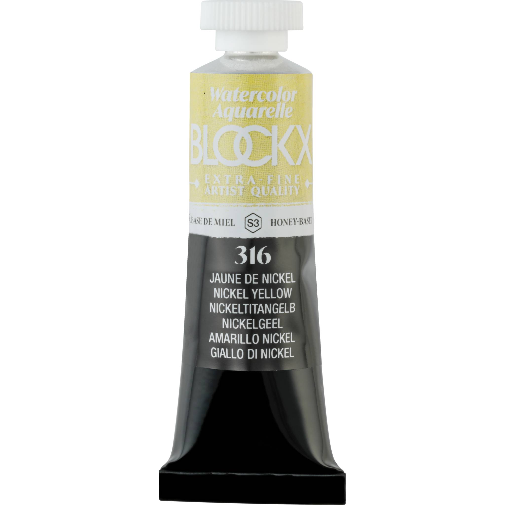 Blockx 3x Aquarellfarbe, Nickelgelb - Tube 15ml - Nickelgelb 44316BXC