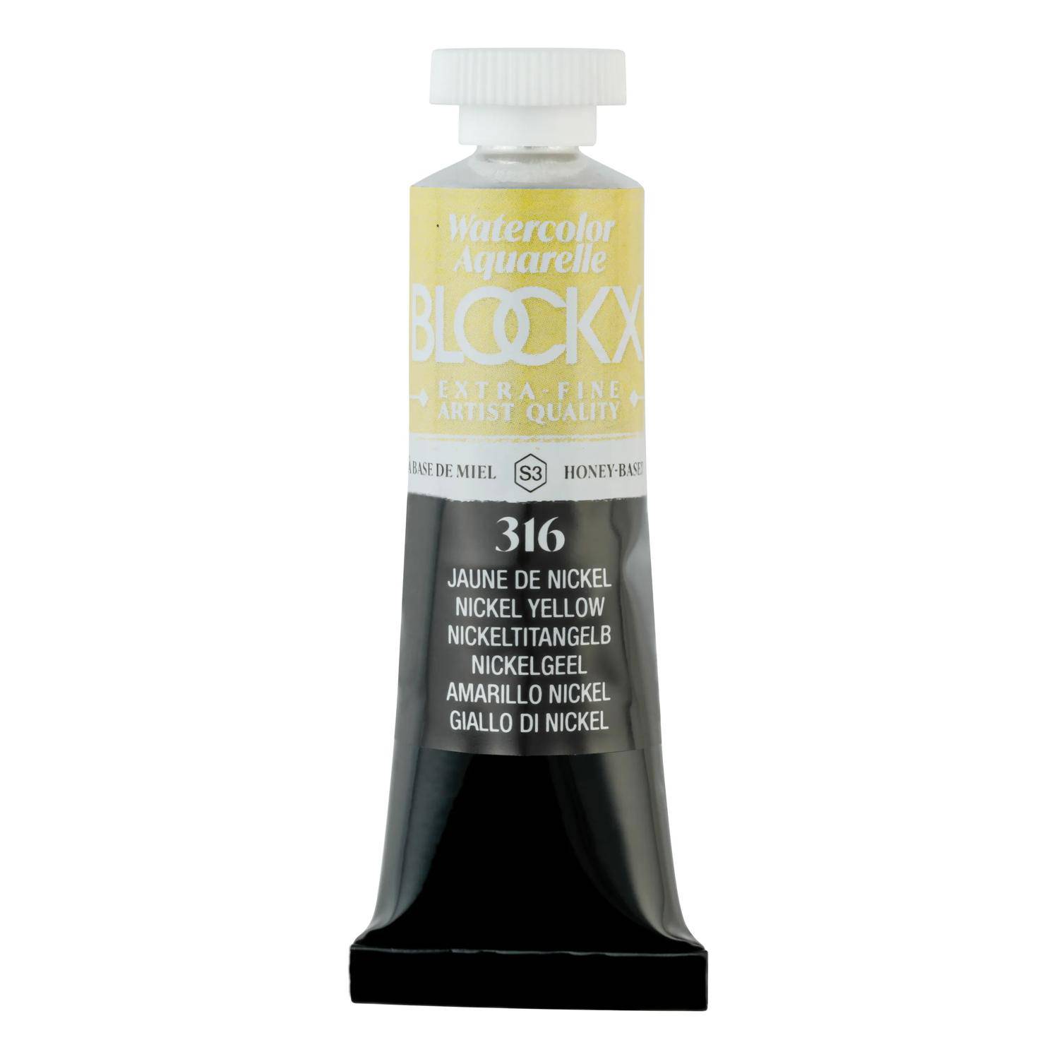 Blockx 3x Aquarellfarbe, Nickelgelb - Tube 15ml - Nickelgelb 44316BXC