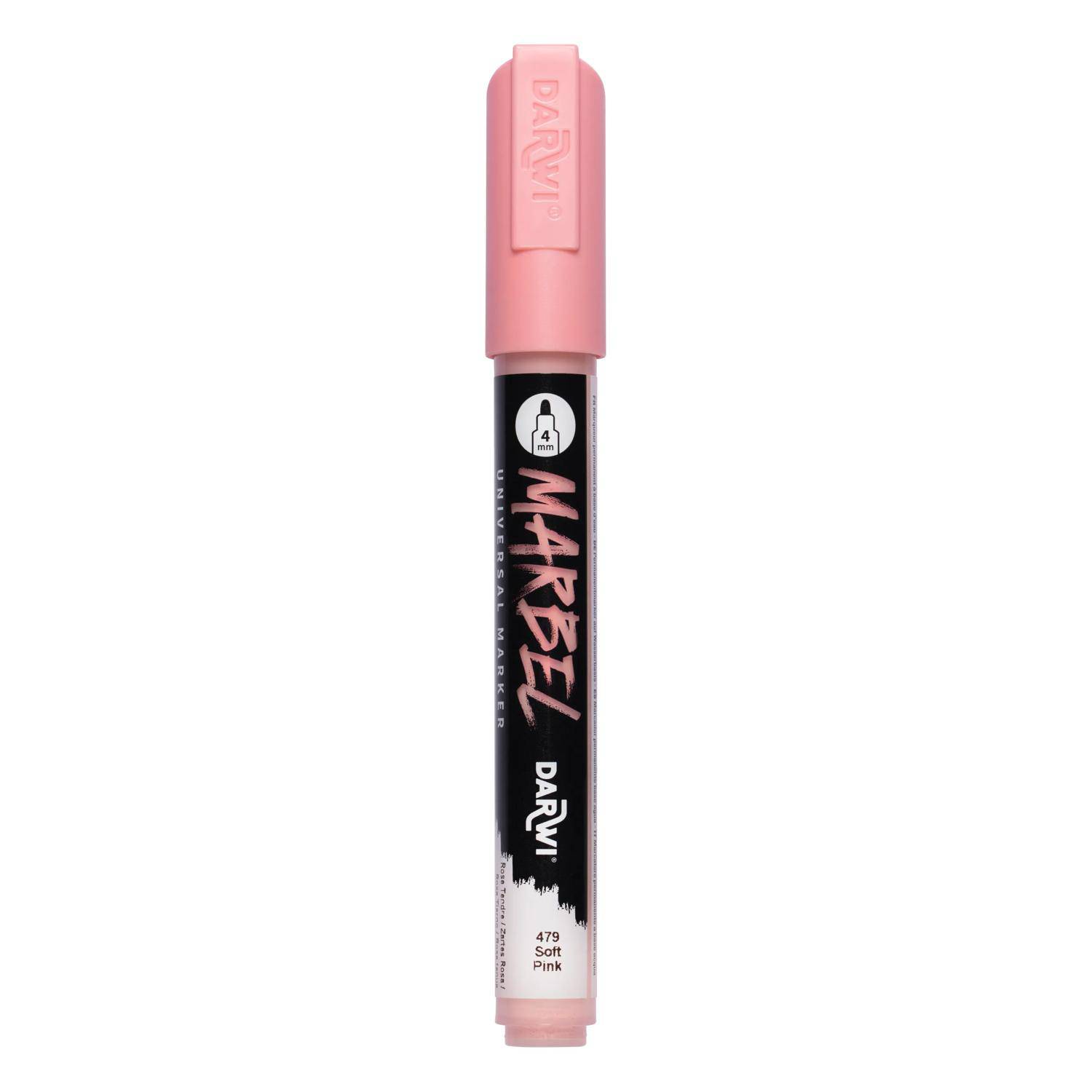 Darwi 6x Marker Acrylfarbe, Rundspitze medium 4mm Zartrosa| DA0226004479C