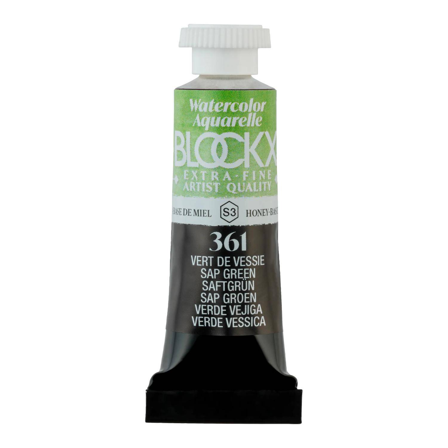 Blockx 3x Aquarellfarbe, Saftgrün - Tube 5ml - Saftgrün 43361BXC
