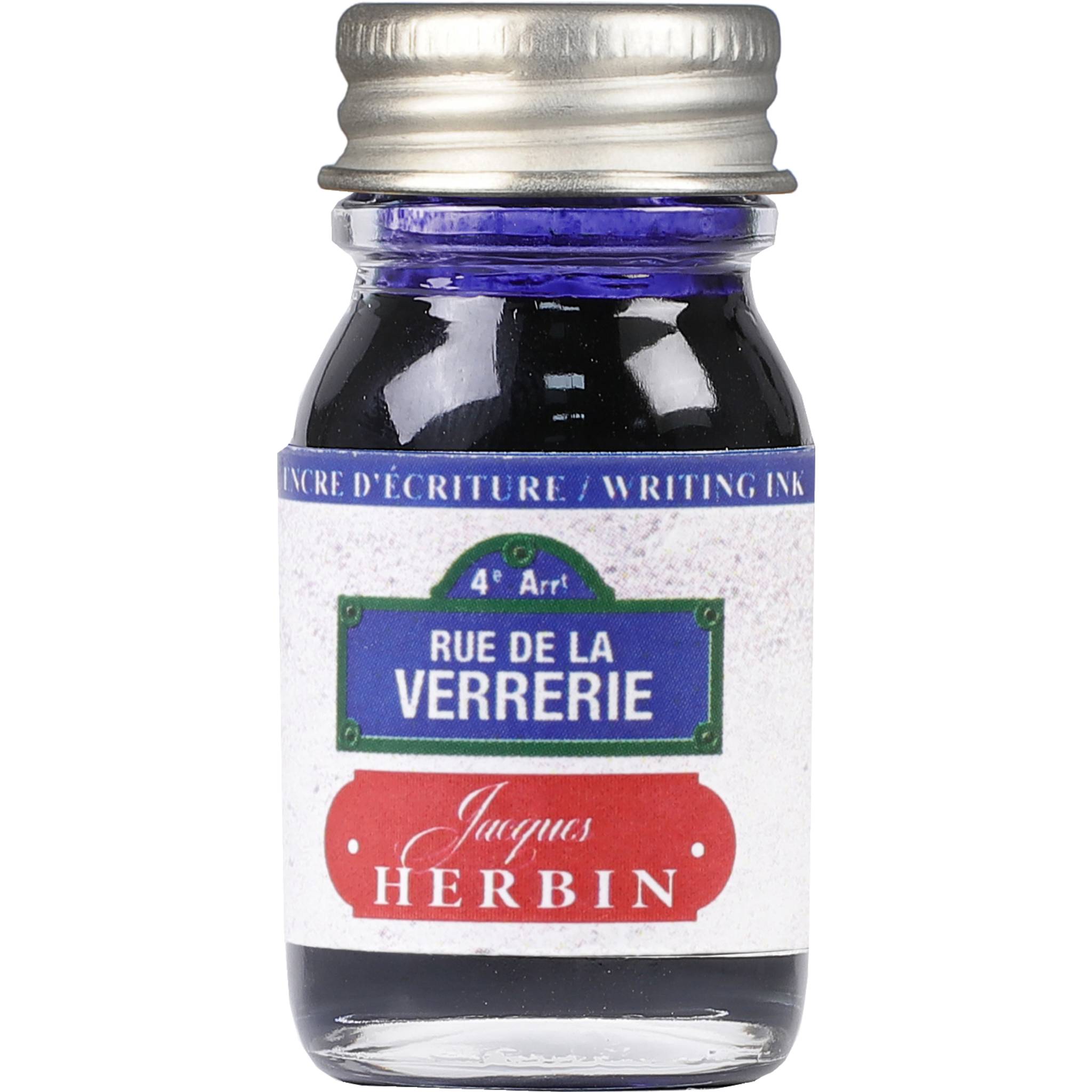 Jacques Herbin 6x Schreibtinte 10ml rue vererie blau - 11817T