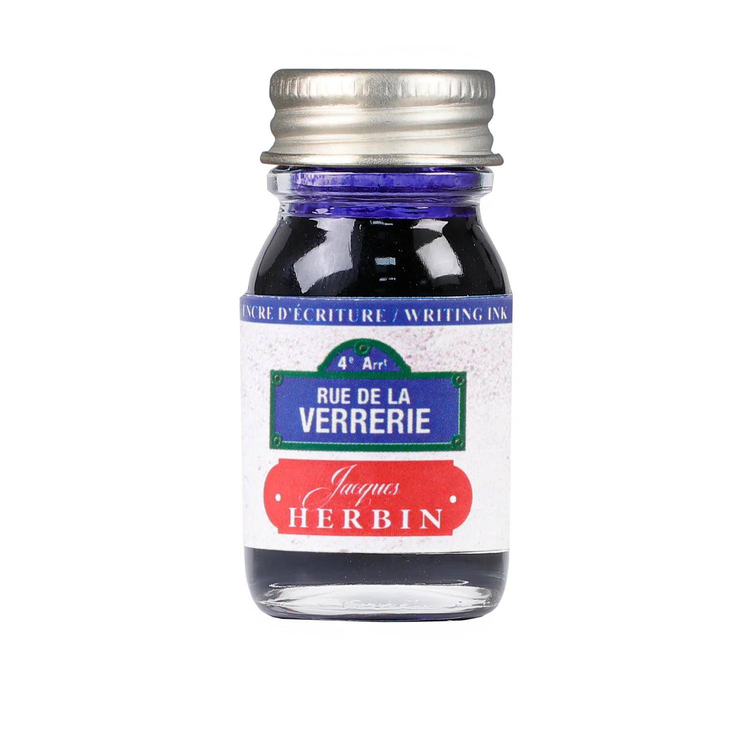 Jacques Herbin 6x Schreibtinte 10ml rue vererie blau - 11817T
