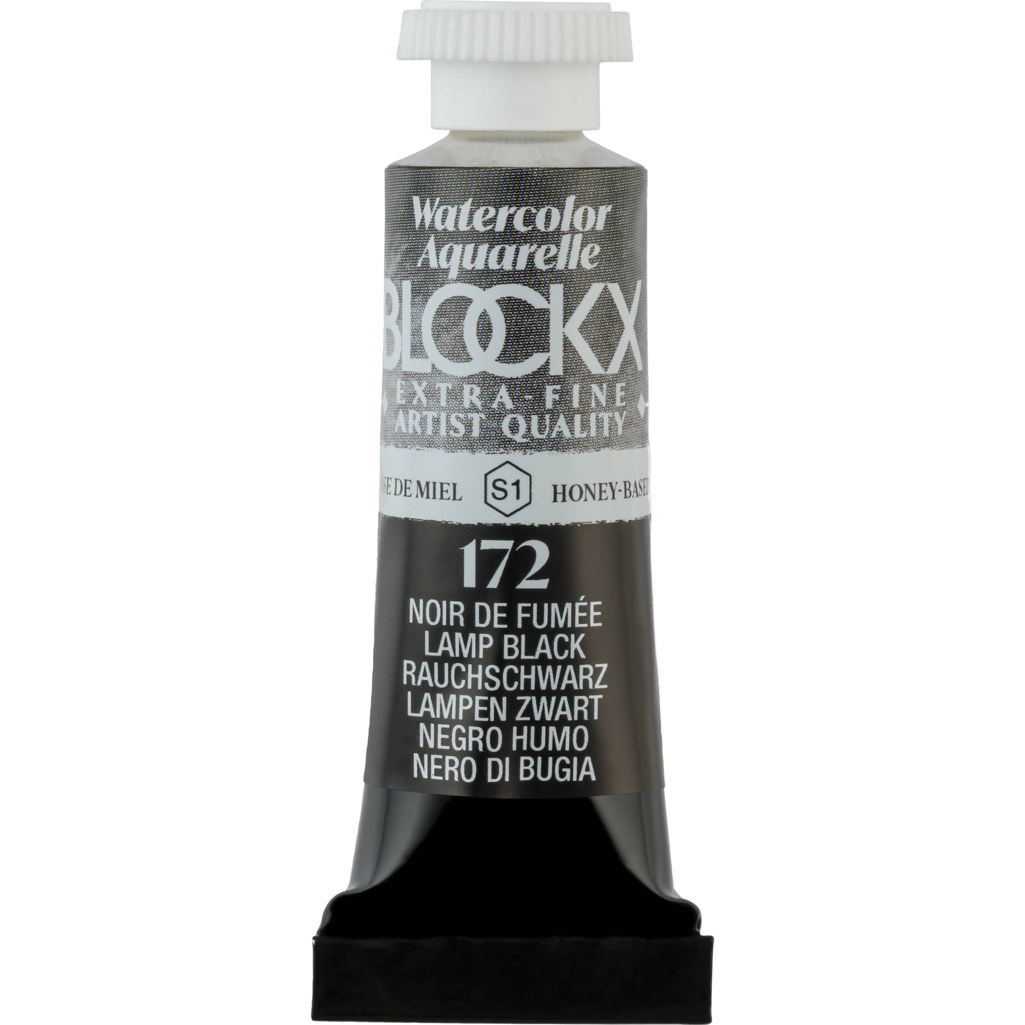 Blockx 3x Aquarellfarbe, Rauchschwarz - Tube 5ml - Lampenschwarz 43172BXC