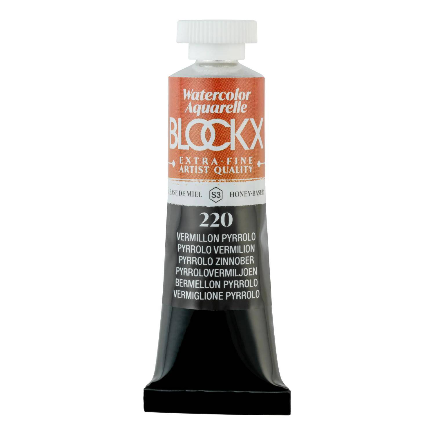 Blockx 3x Aquarellfarbe,- Tube 15ml Pyrrolo Zinnober 44220BXC