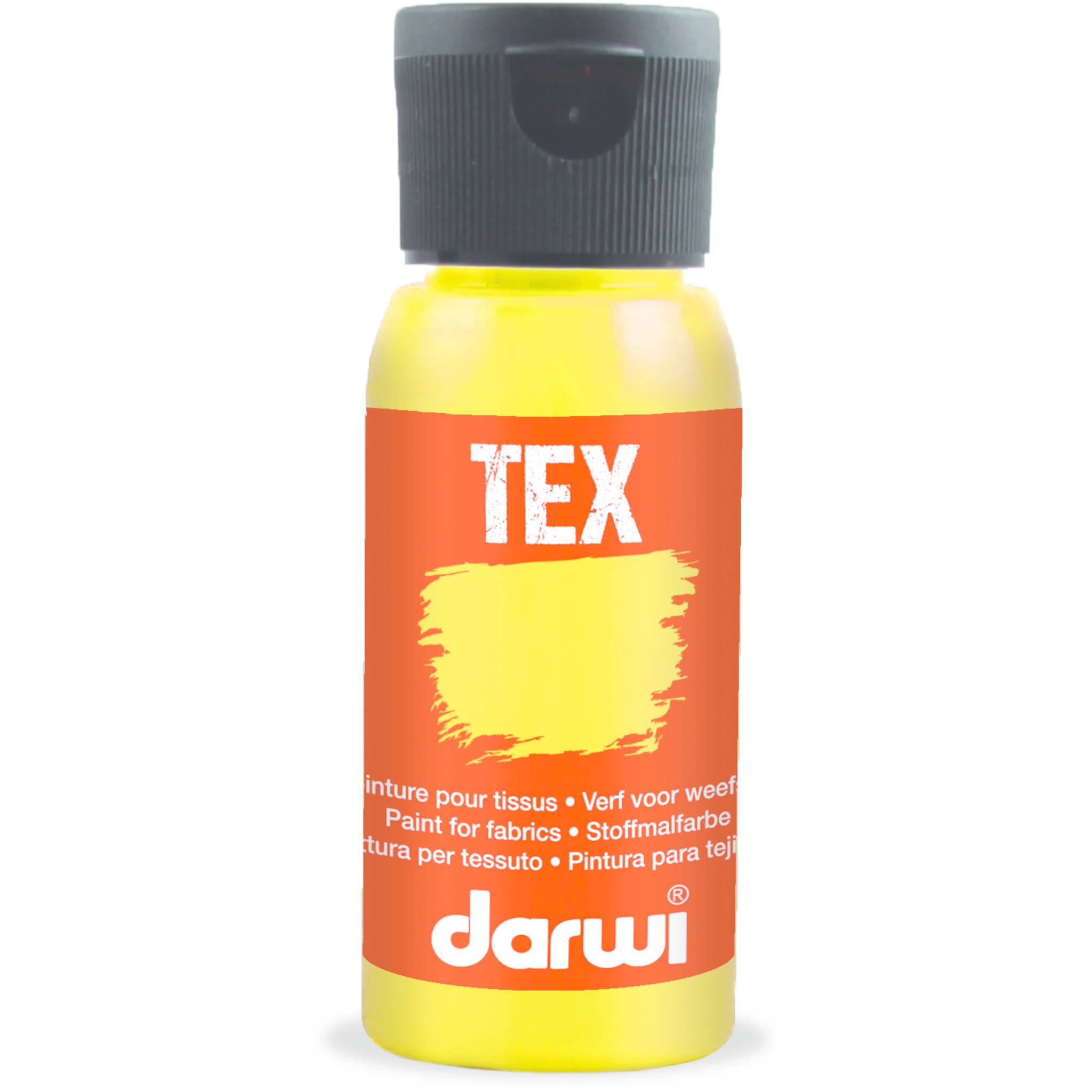 Darwi 4x DARWI Stoffmalfarbe, Flasche 50ml, Sonnengelb Sonnengelb DA0100050720C