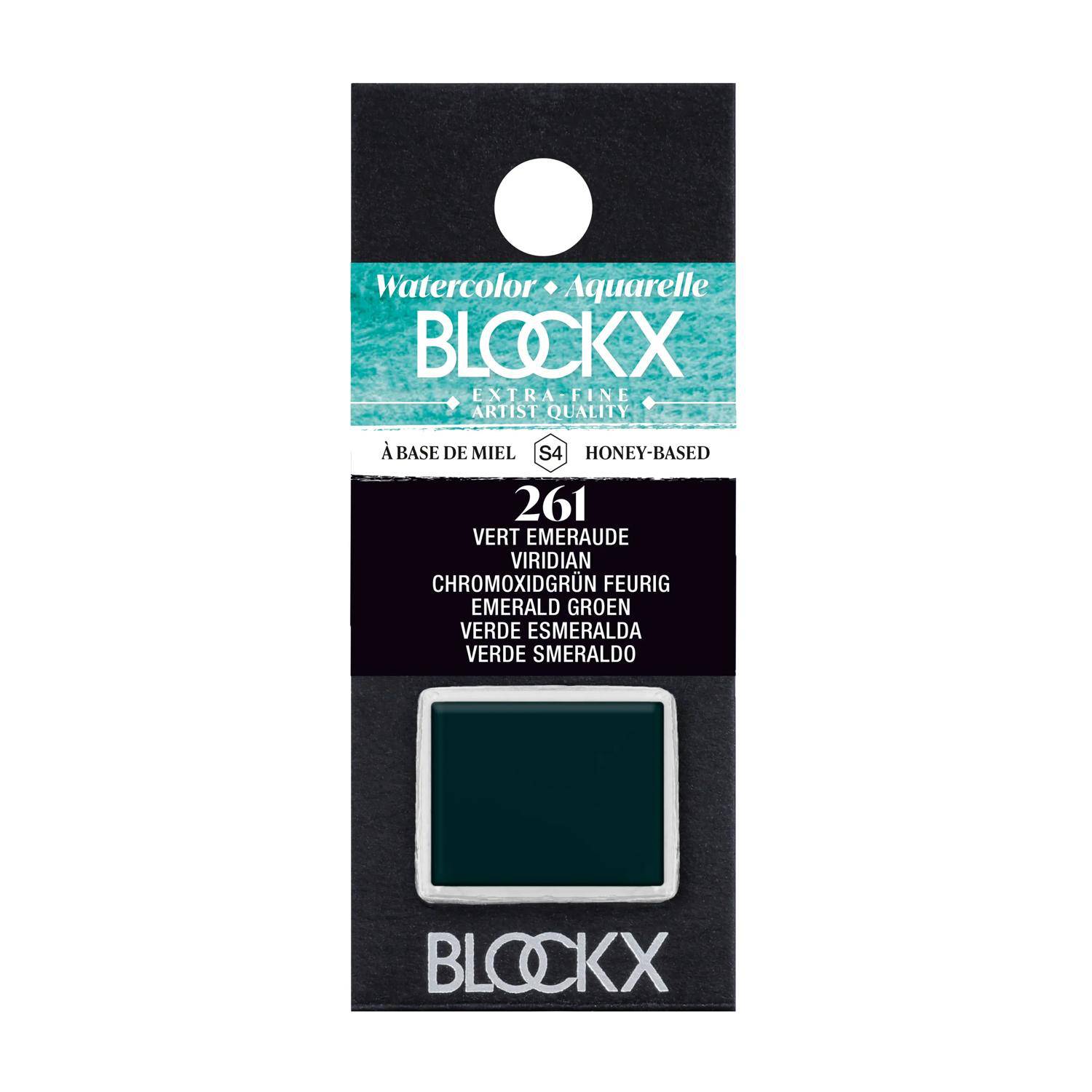 Blockx 3x Aquarellfarbe, Chromoxidgrün 1/2 Näpfchen 1,5ml Smaragdgrün| 41261BXC