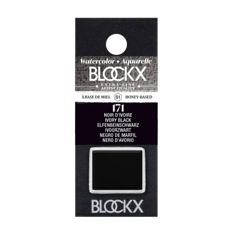 Blockx 3x Aquarellfarbe, Elfenbeinschwarz 1/2 Näpfchen 1,5ml 41171BXC