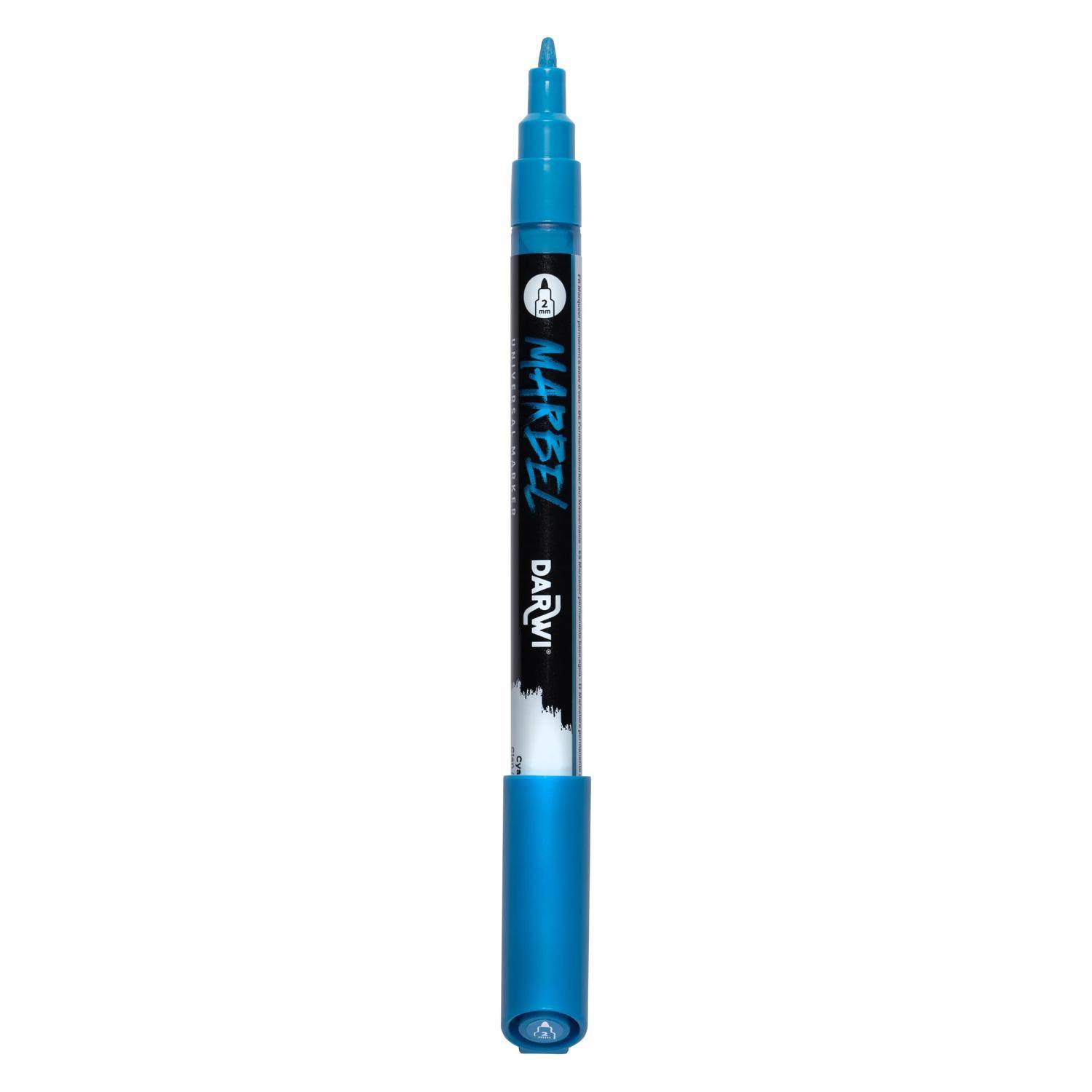 Darwi 6x Marker Acrylfarbe, konische feine Spitze 2mm Cyan DA0223002246C
