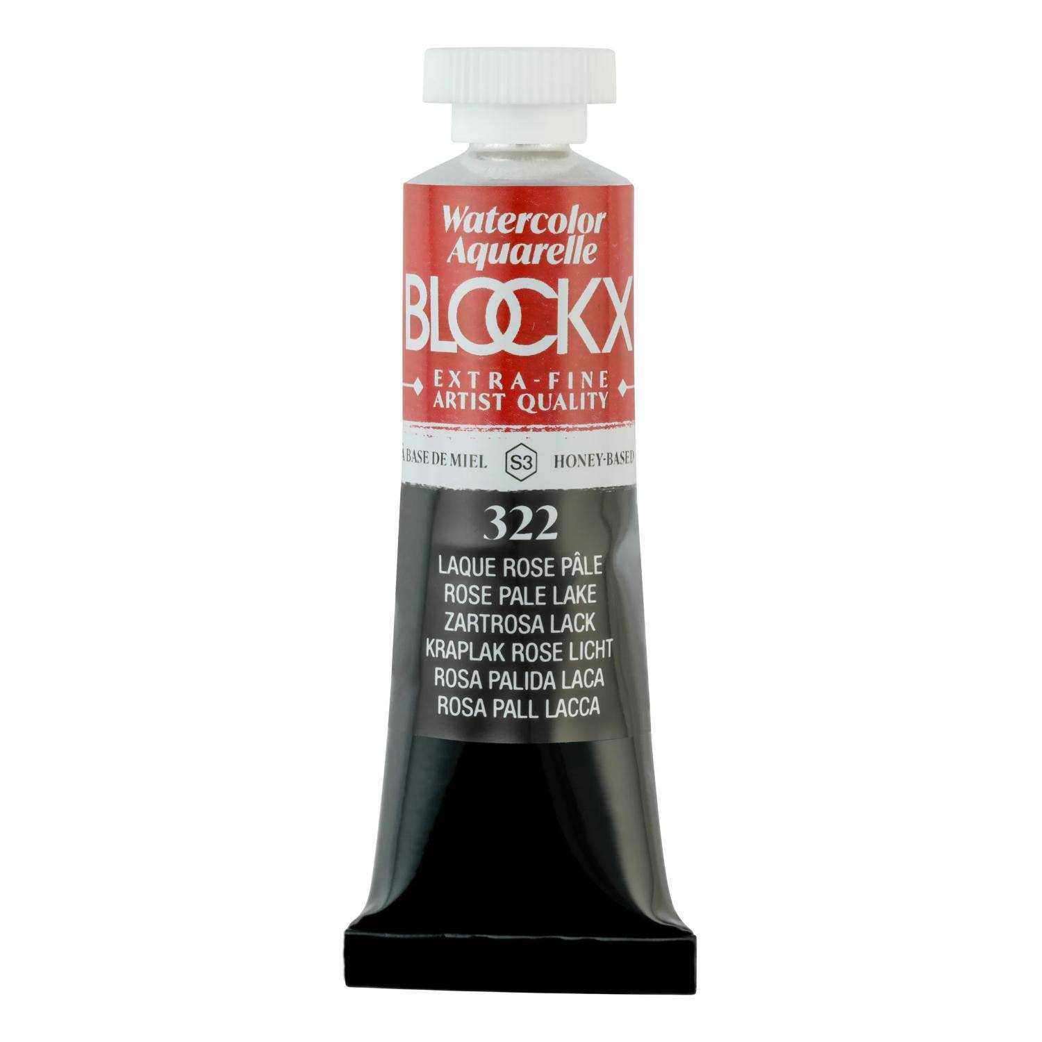 Blockx 3x Aquarellfarbe, Zartosa Lack - Tube 15ml - Lack Blassrosa 44322BXC