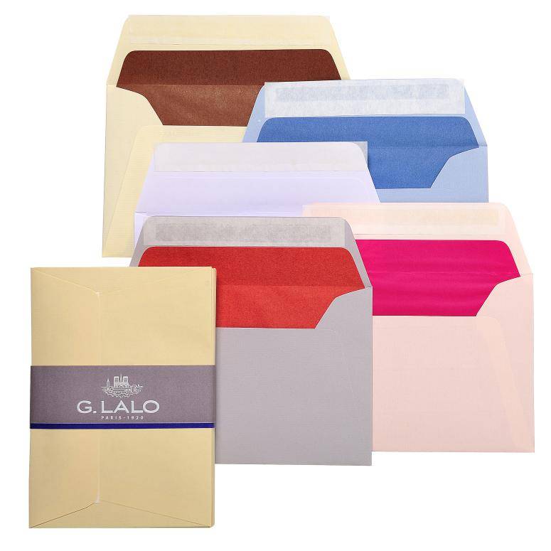 G.Lalo 10x Lalo, Packung 25 Umschlägen selbstklebend, 107x152mm Elfenbein 52116L