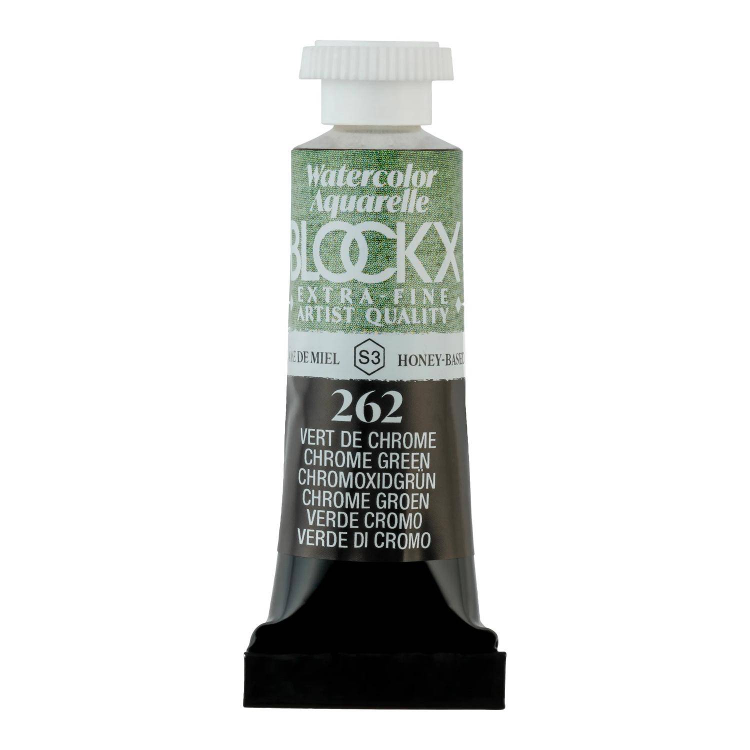 Blockx 3x Aquarellfarbe, Chromgrün - Tube 5ml - Chromgrün 43262BXC