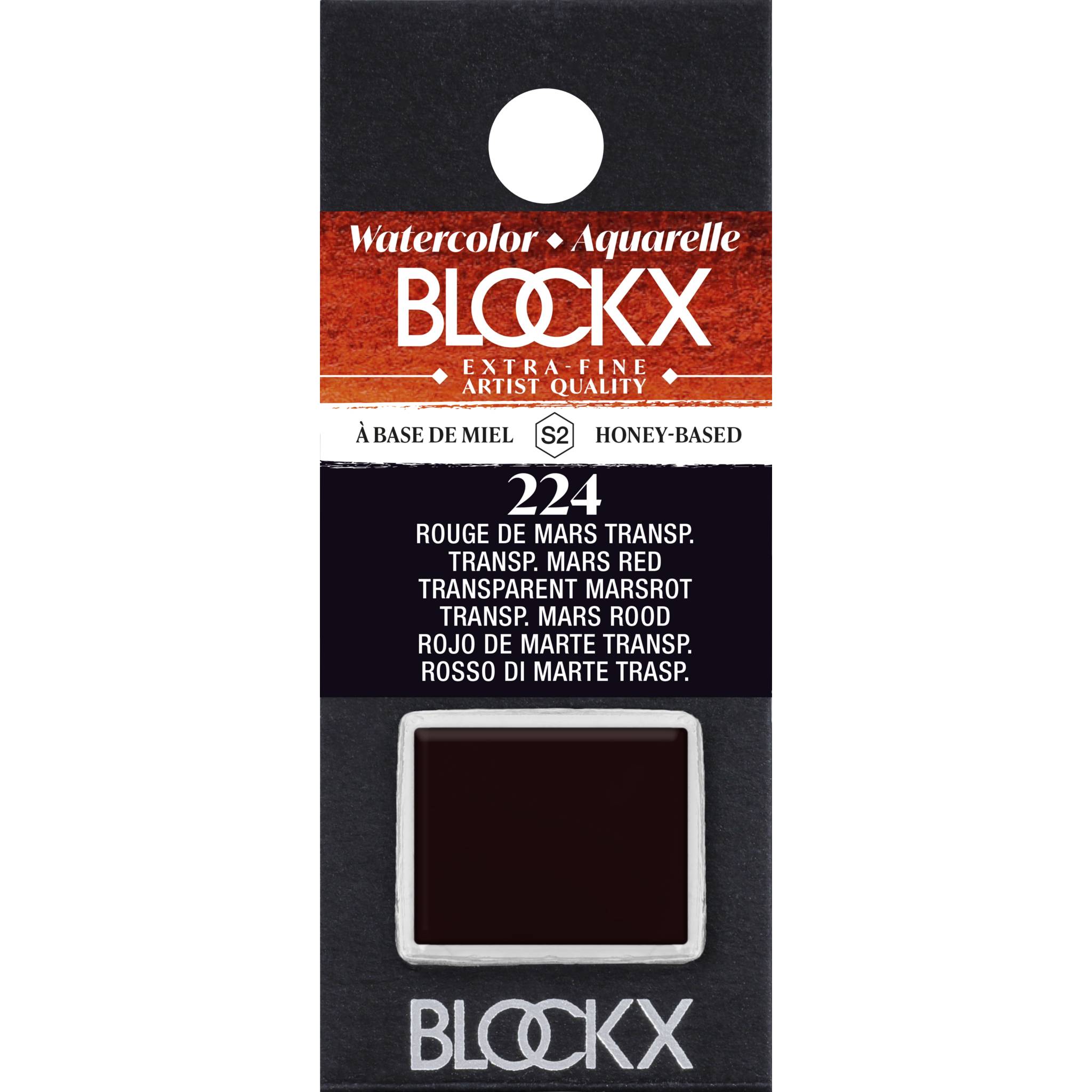 Blockx 3x Aquarellfarbe, 1/2 Näpfchen 1,5ml Marsrot transparent 41224BXC
