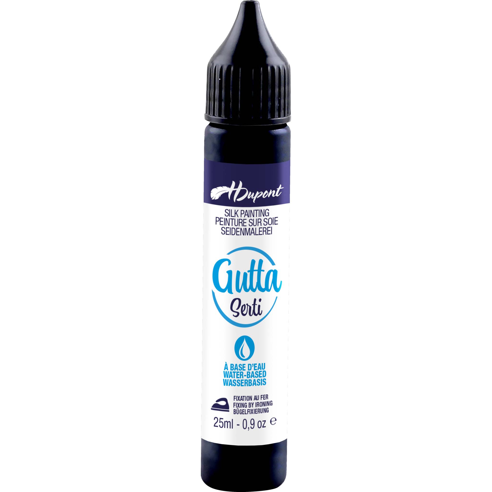 H Dupont 6x Gutta/Serti auf Wasserbasis, 25ml, Schwarz - Schwarz DU0630025100C