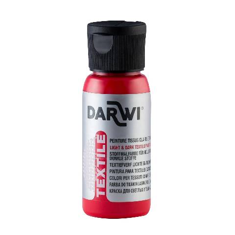 Darwi 4x DARWI Stoffmalfarbe, Flasche 50ml, Zinnoberrot - Zinnober DA0100050490C