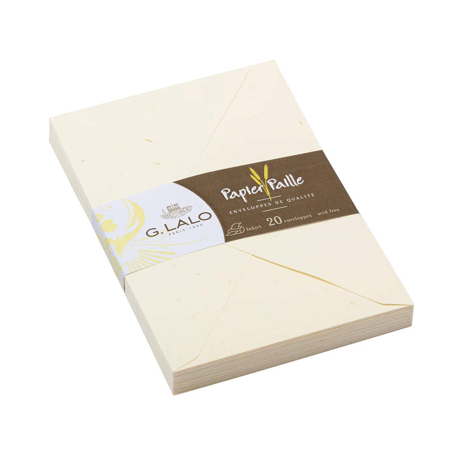 G.Lalo 5x Packung 20 Umschläge 162x114mm, 120g, Strohpapier - Elfenbein 23616L