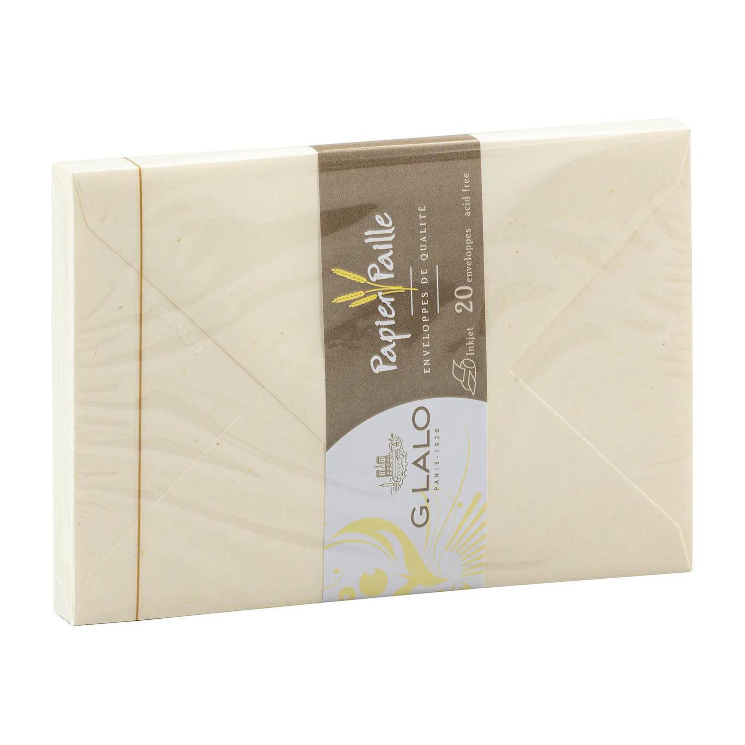 G.Lalo 5x Packung 20 Umschläge 162x114mm, 120g, Strohpapier - Elfenbein 23616L