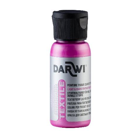 Darwi 4x Stoffmalfarbe, Flasche 50ml, Perlmuttpink Perlmuttrosa| DA0100050495C