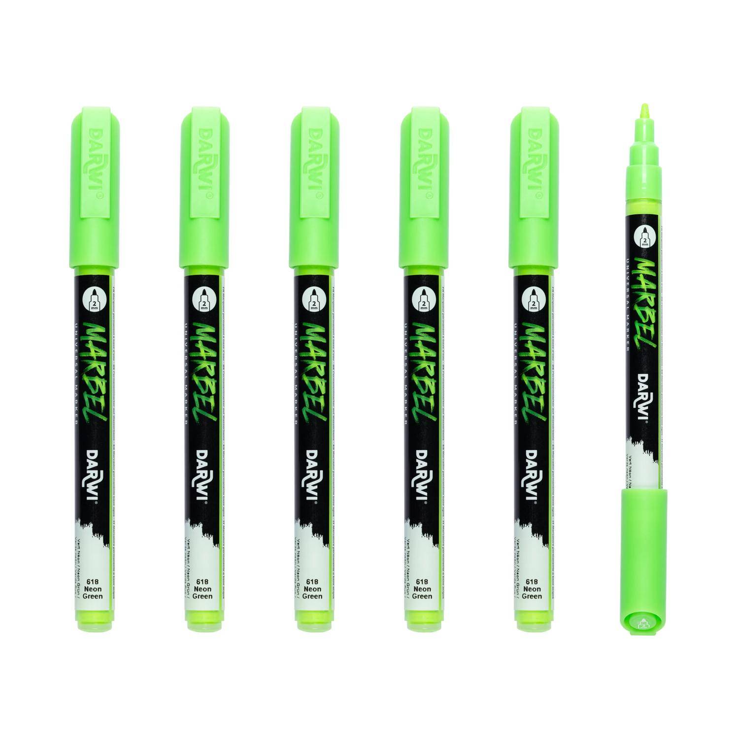 Darwi 6x Universalmarker Acrylfarbe, feine konische Spitze 2mm DA0243002618C