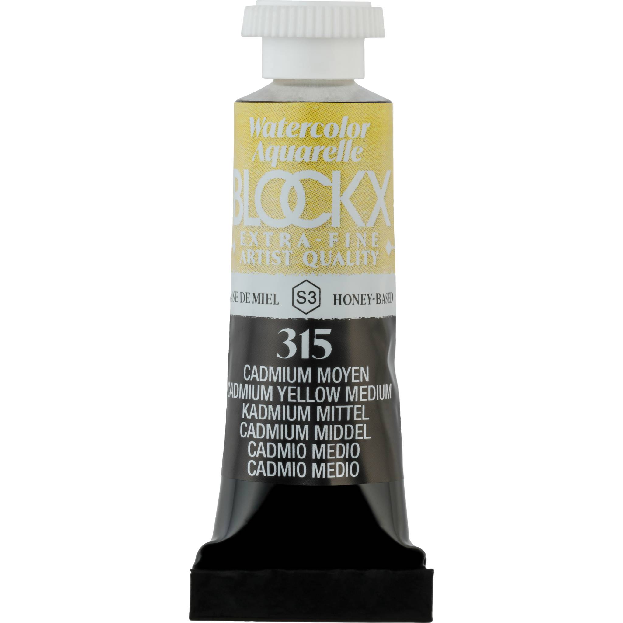 Blockx 3x Aquarellfarbe, Kadmiumgelb mittel - Tube 5ml - Cadmium Mittel 43315BXC