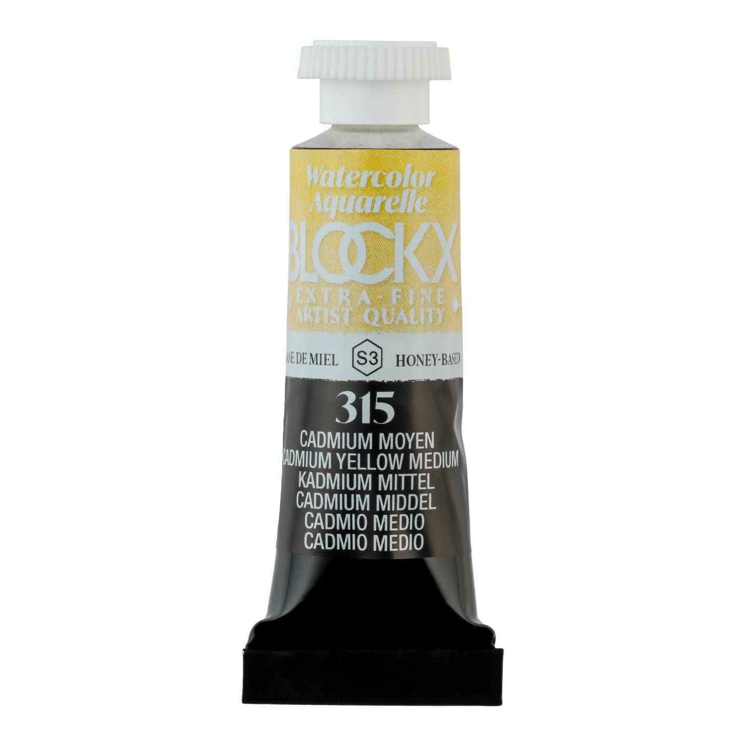 Blockx 3x Aquarellfarbe, Kadmiumgelb mittel - Tube 5ml - Cadmium Mittel 43315BXC