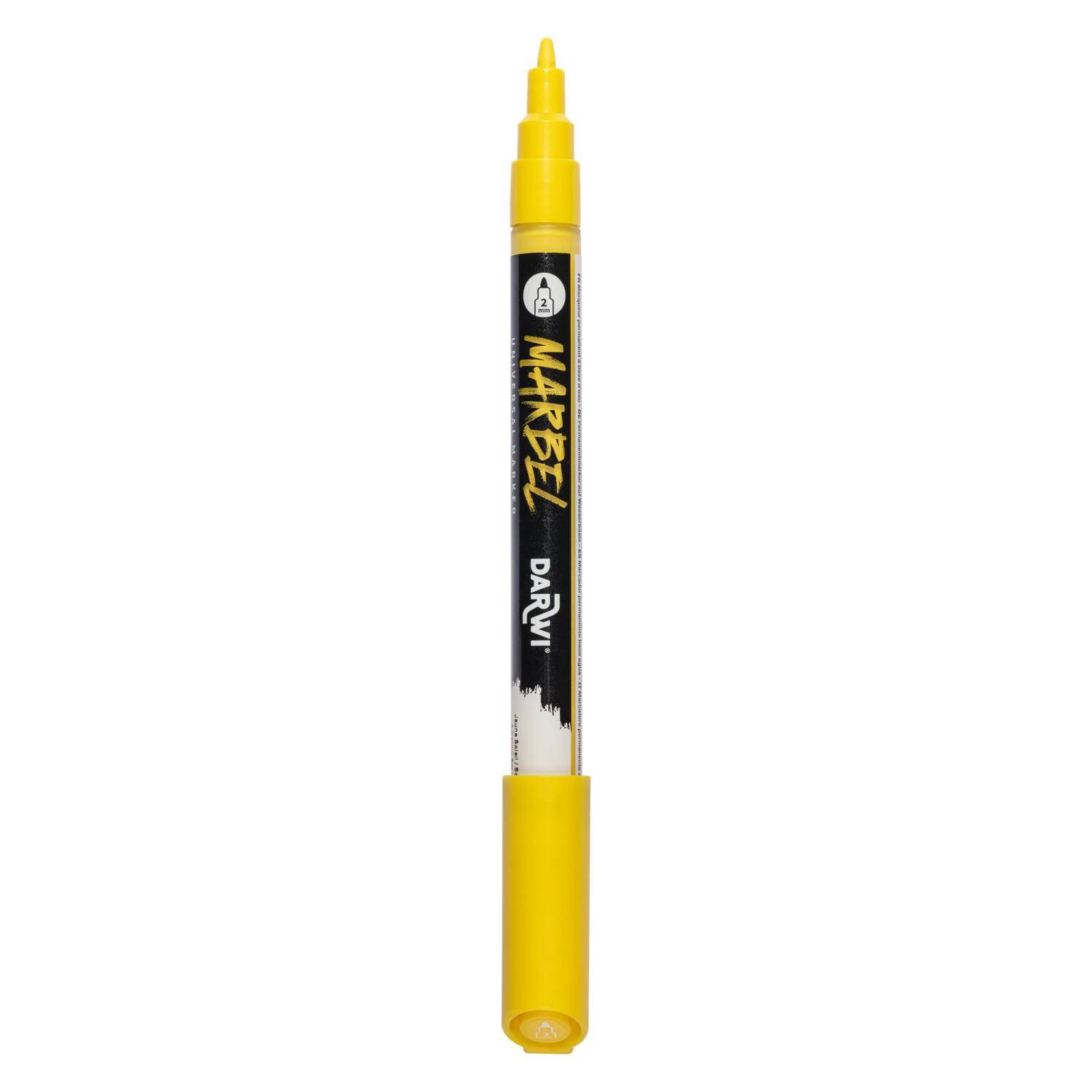 Darwi 6x Marker Acrylfarbe, konische feine Spitze 2mm Sonnengelb DA0223002720C