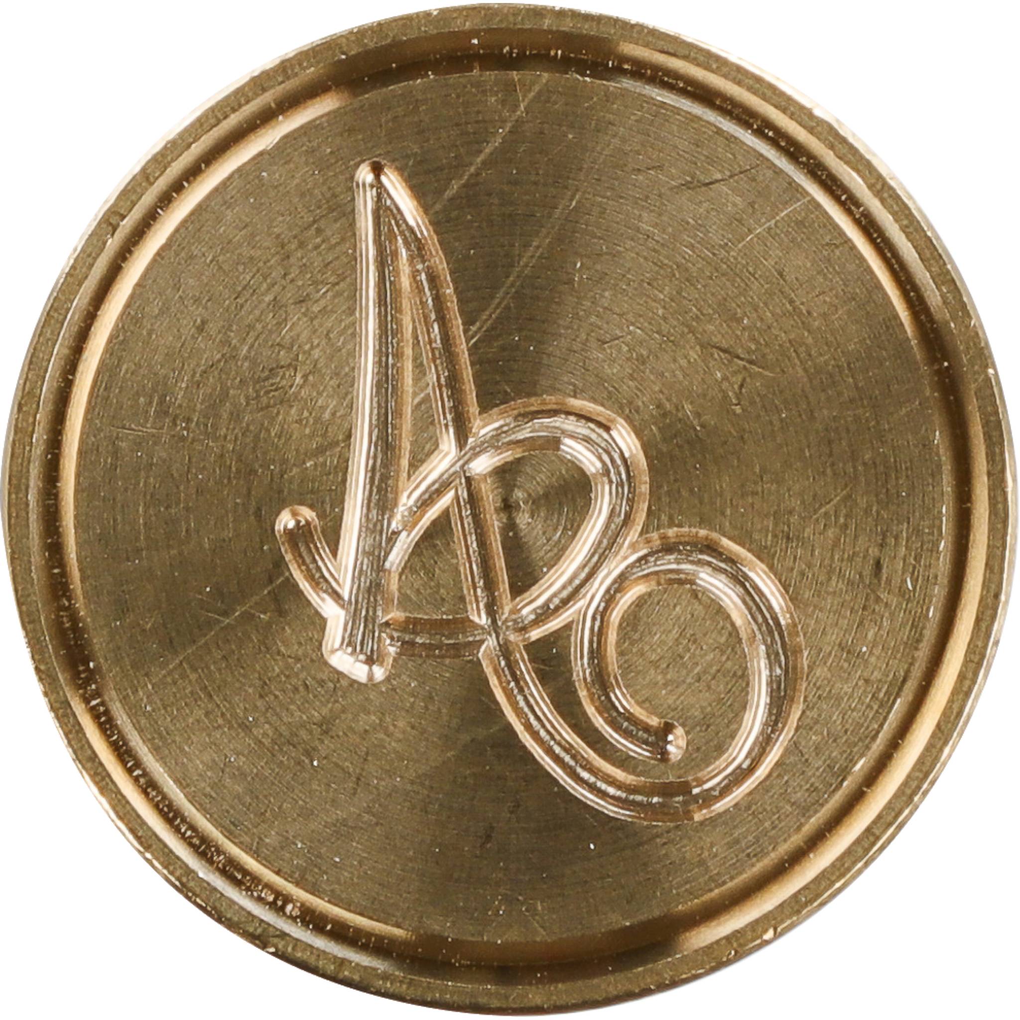 Jacques Herbin 3x Siegelplatte Messing, Buchstabe Eng Schreibschrift a 40301T