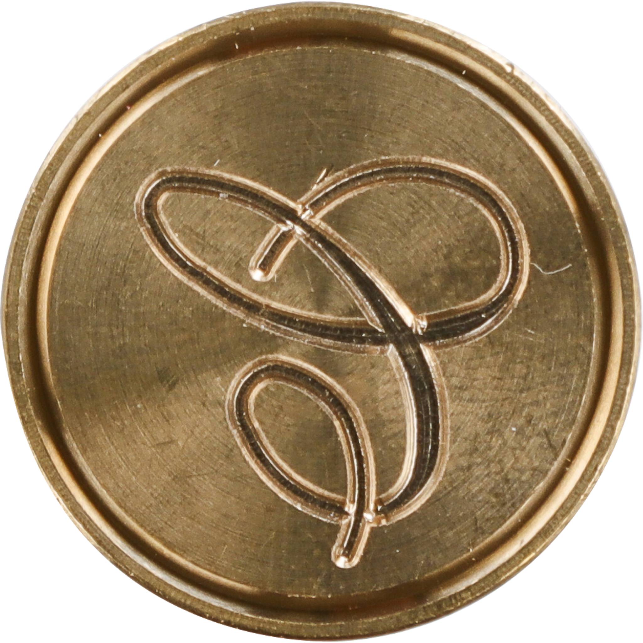 Jacques Herbin 3x Siegelplatte Messing, Buchstabe Eng Schreibschrift c 40303T