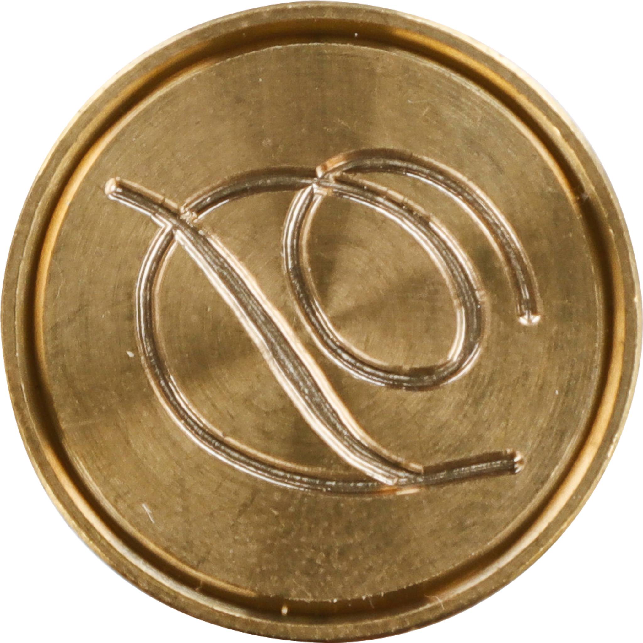 Jacques Herbin 3x Siegelplatte Messing, Buchstabe Eng Schreibschrift d 40304T