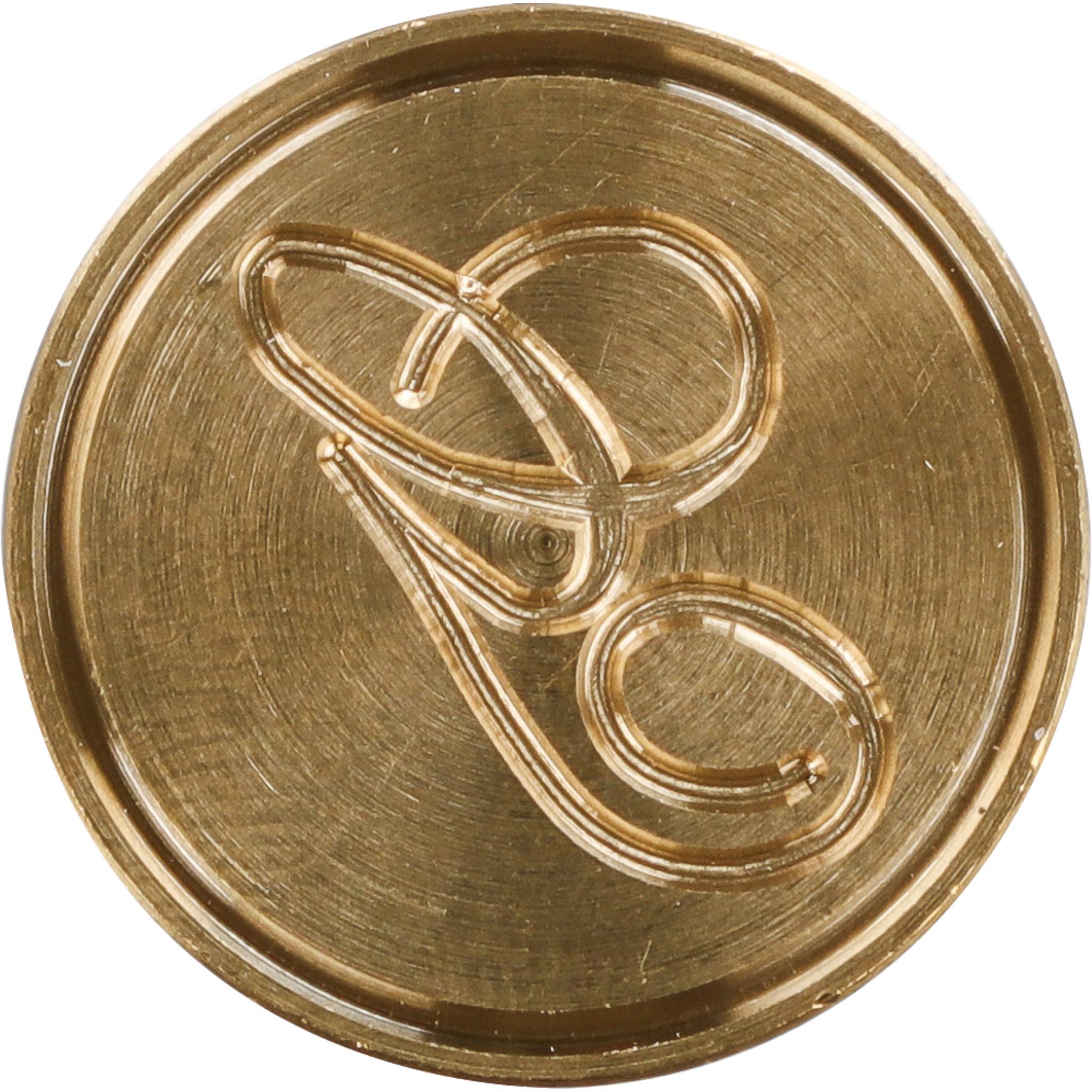 Jacques Herbin 3x Siegelplatte Messing, Buchstabe Eng Schreibschrift g 40307T