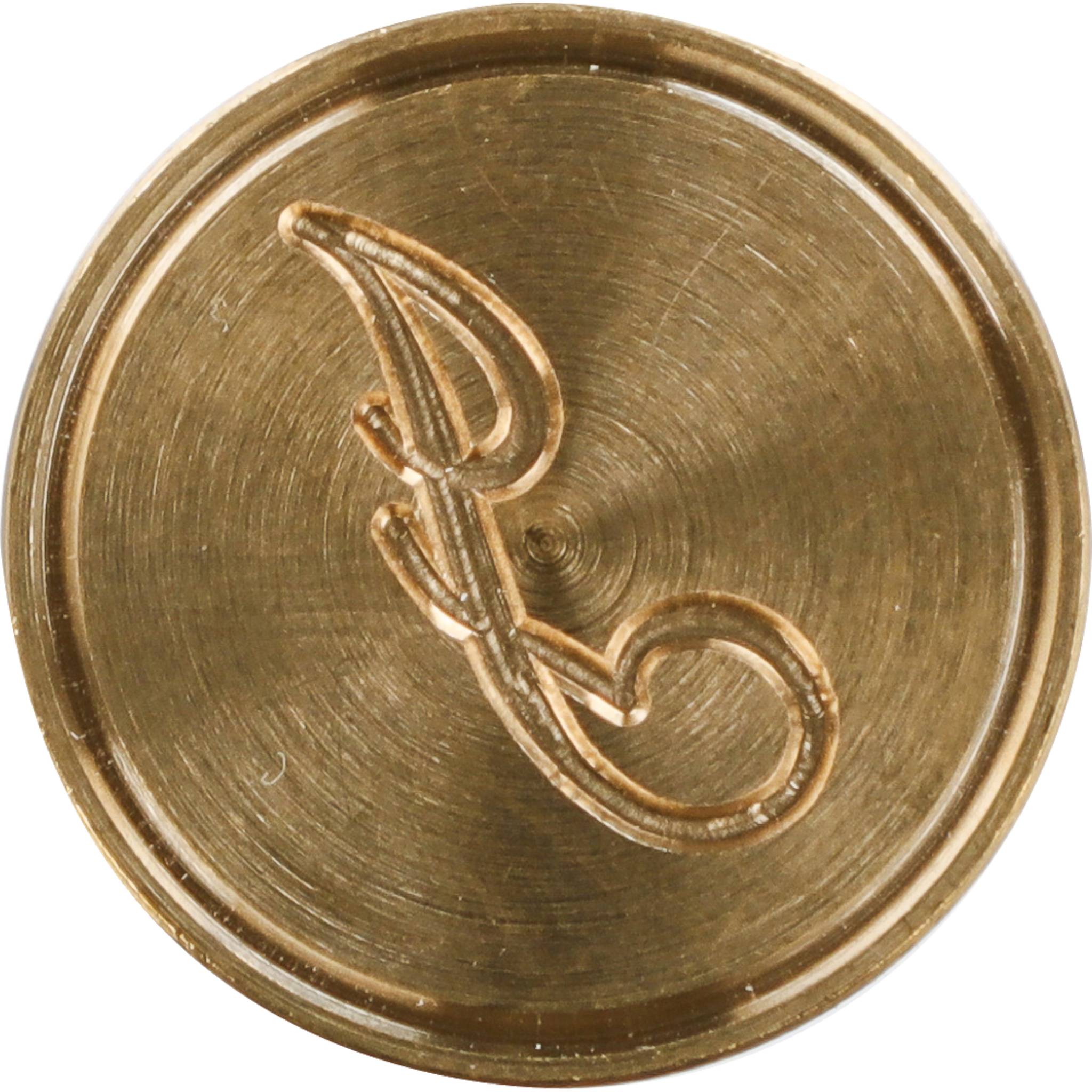 Jacques Herbin 3x Siegelplatte Messing, Buchstabe Eng Schreibschrift j 40310T