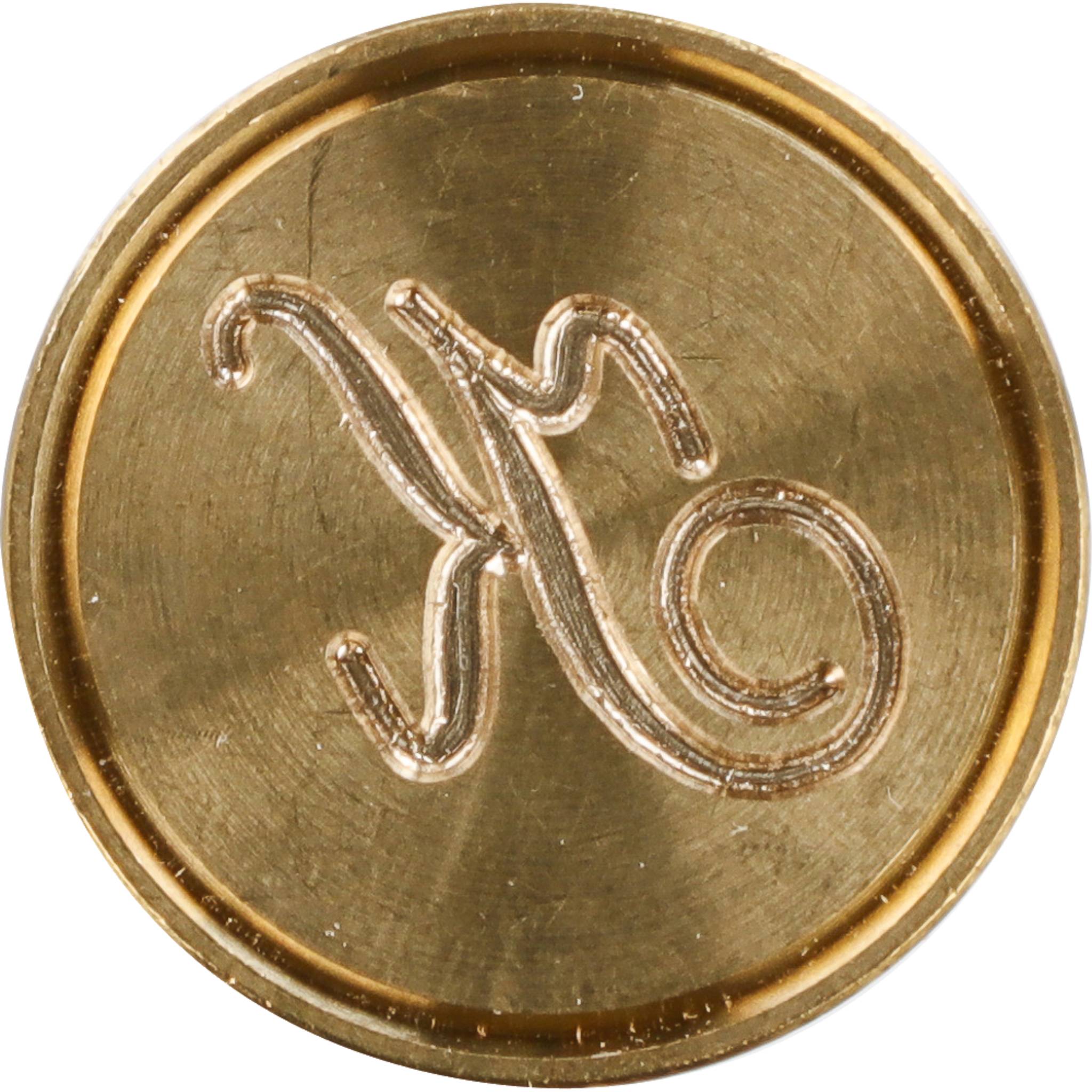 Jacques Herbin 3x Siegelplatte Messing, Buchstabe Eng Schreibschrift k 40311T