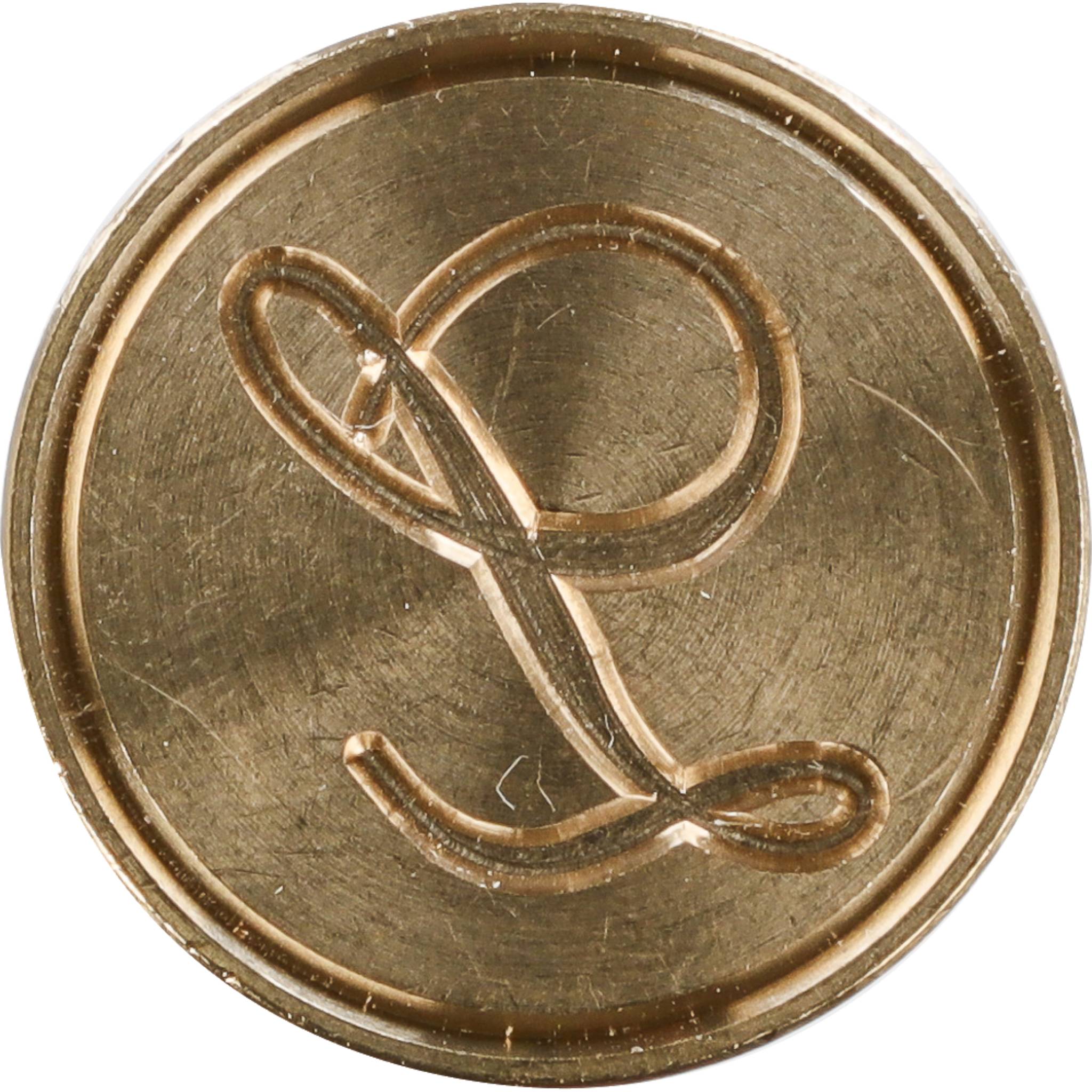 Jacques Herbin 3x Siegelplatte Messing, Buchstabe Eng Schreibschrift l 40312T