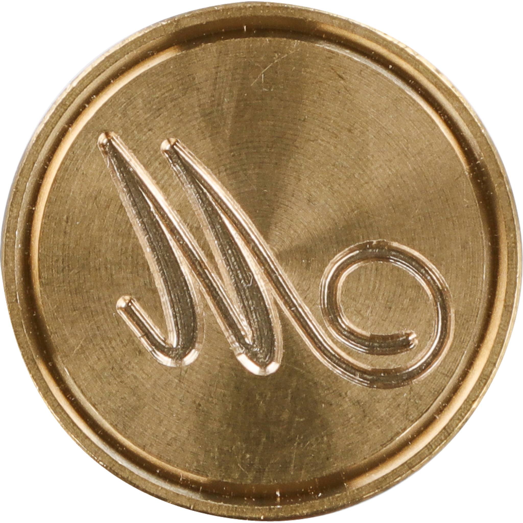 Jacques Herbin 3x Siegelplatte Messing, Buchstabe Eng Schreibschrift m 40313T