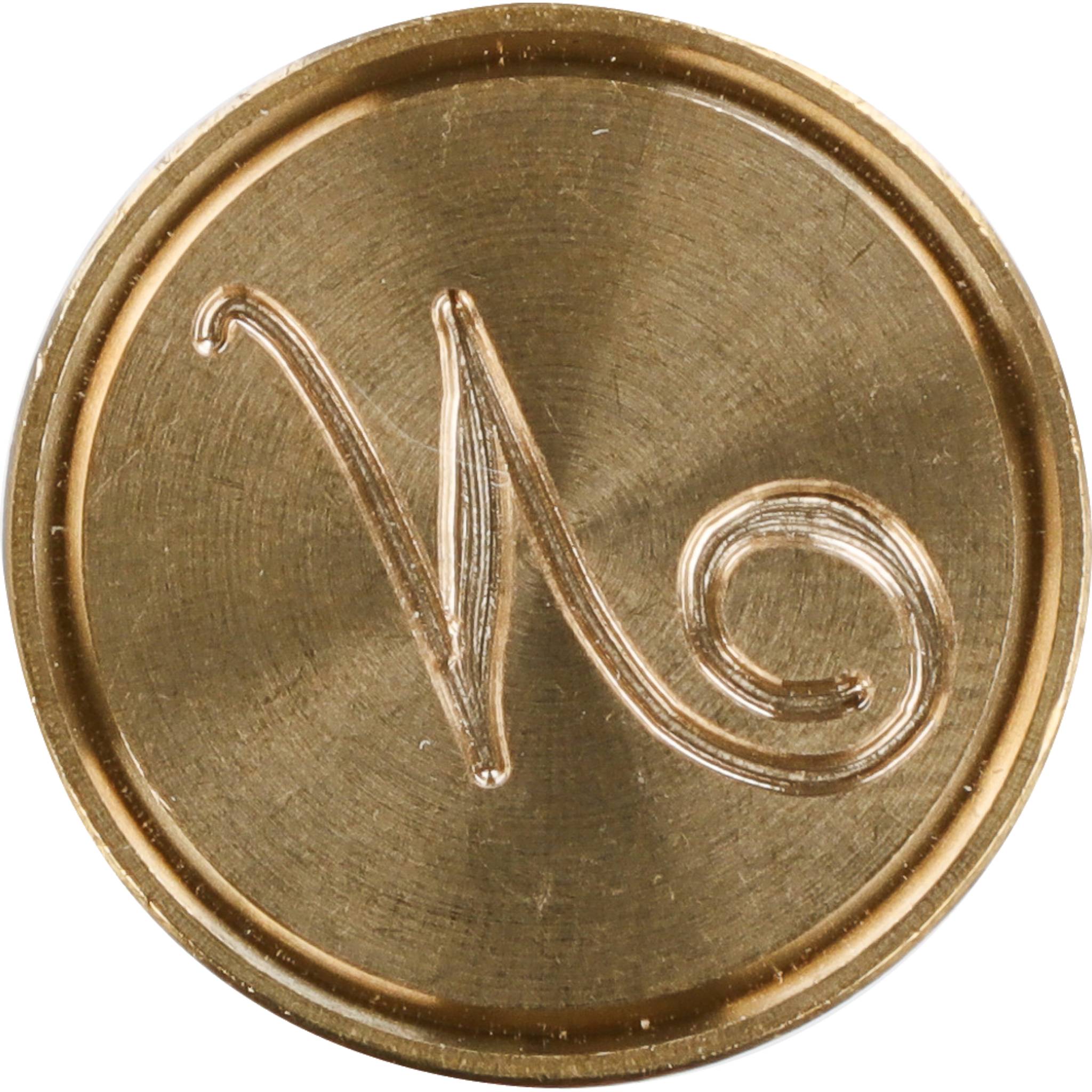 Jacques Herbin 3x Siegelplatte Messing, Buchstabe Eng Schreibschrift n 40314T