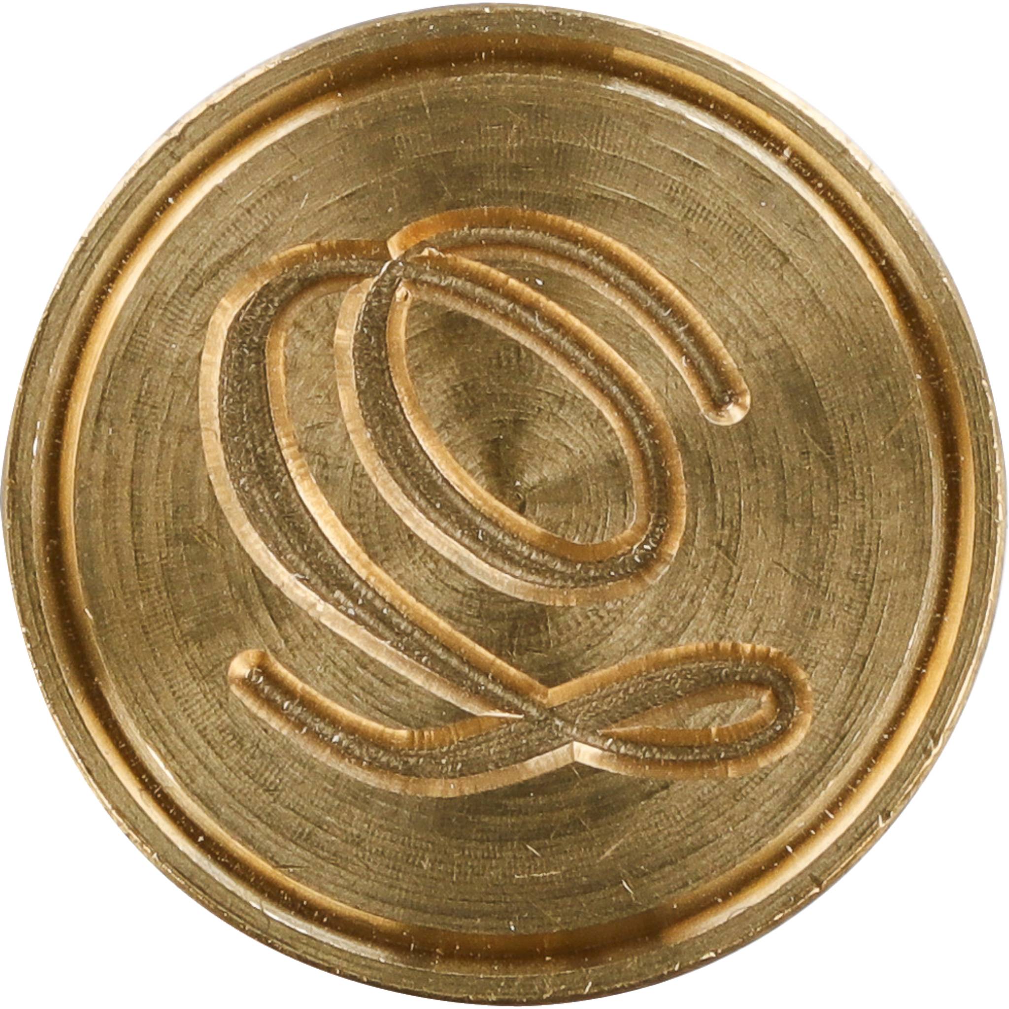 Jacques Herbin 3x Siegelplatte Messing, Buchstabe Eng Schreibschrift q 40317T