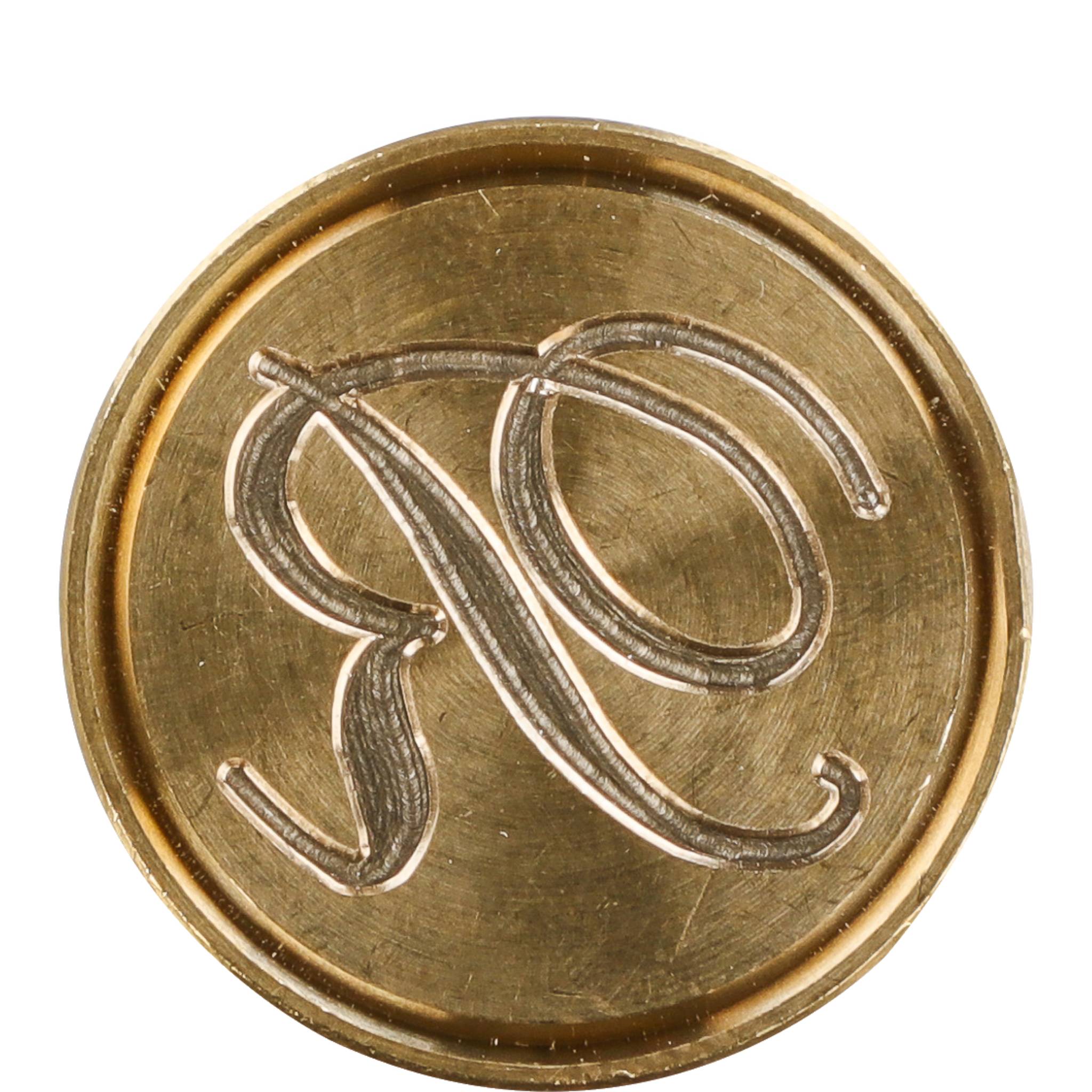 Jacques Herbin 3x Siegelplatte Messing, Buchstabe Eng Schreibschrift r 40318T