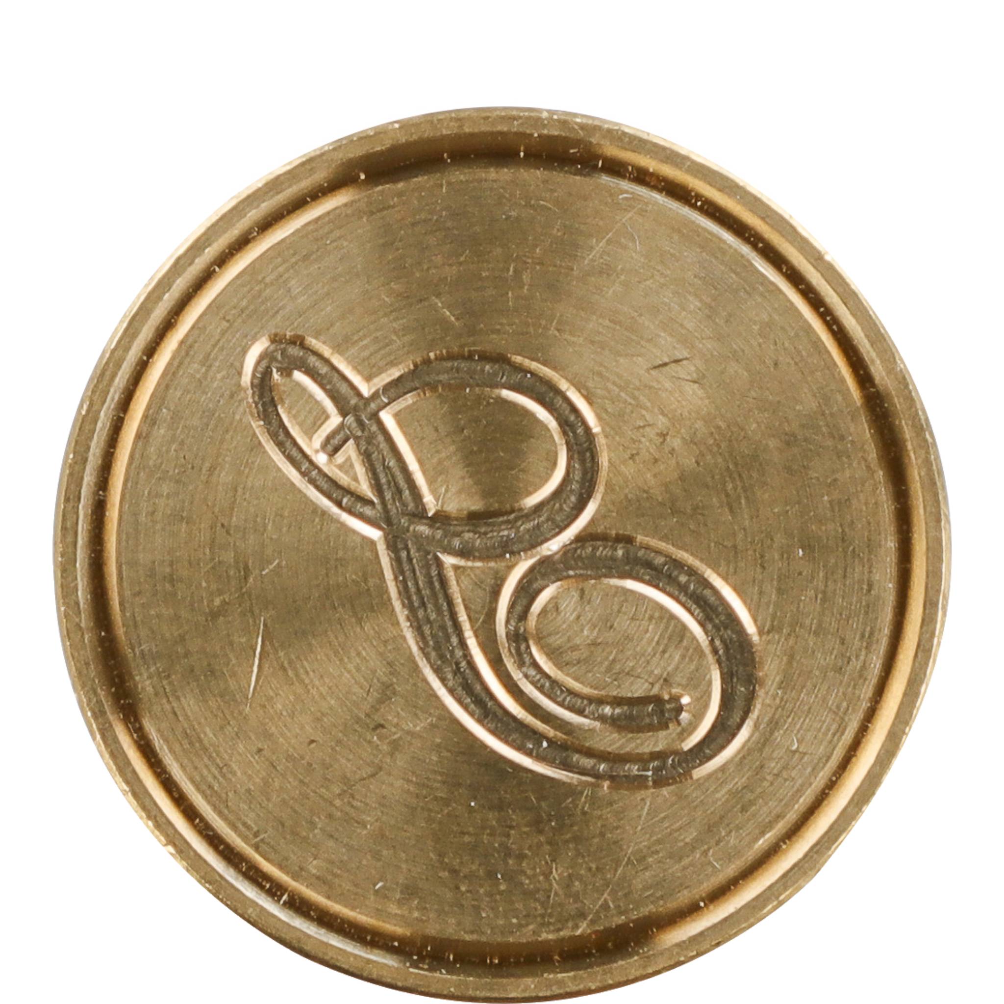 Jacques Herbin 3x Siegelplatte Messing, Buchstabe Eng Schreibschrift s 40319T