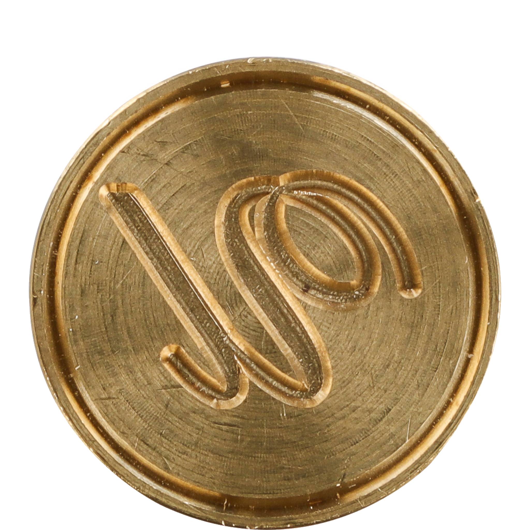 Jacques Herbin 3x Siegelplatte Messing, Buchstabe Eng Schreibschrift u 40321T