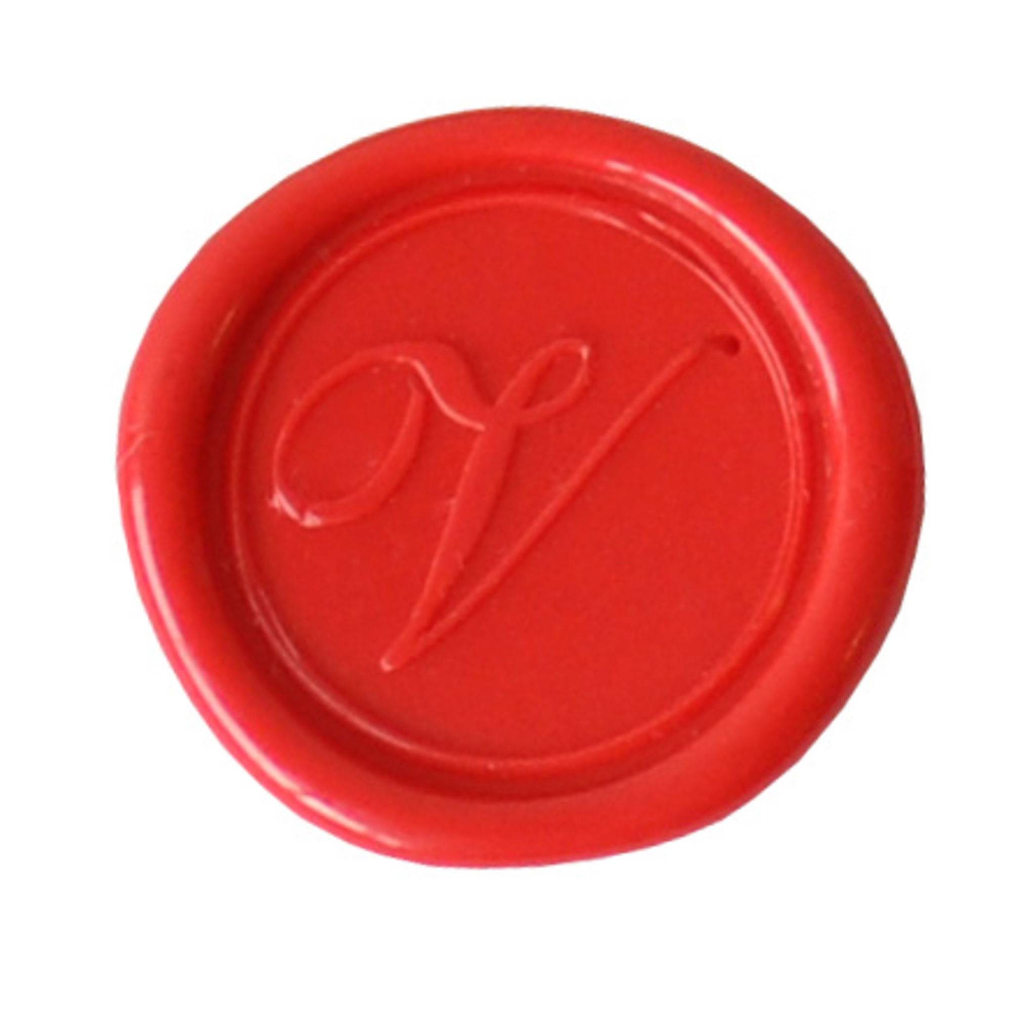 Jacques Herbin 3x Siegelplatte Messing, Buchstabe Eng Schreibschrift v 40322T