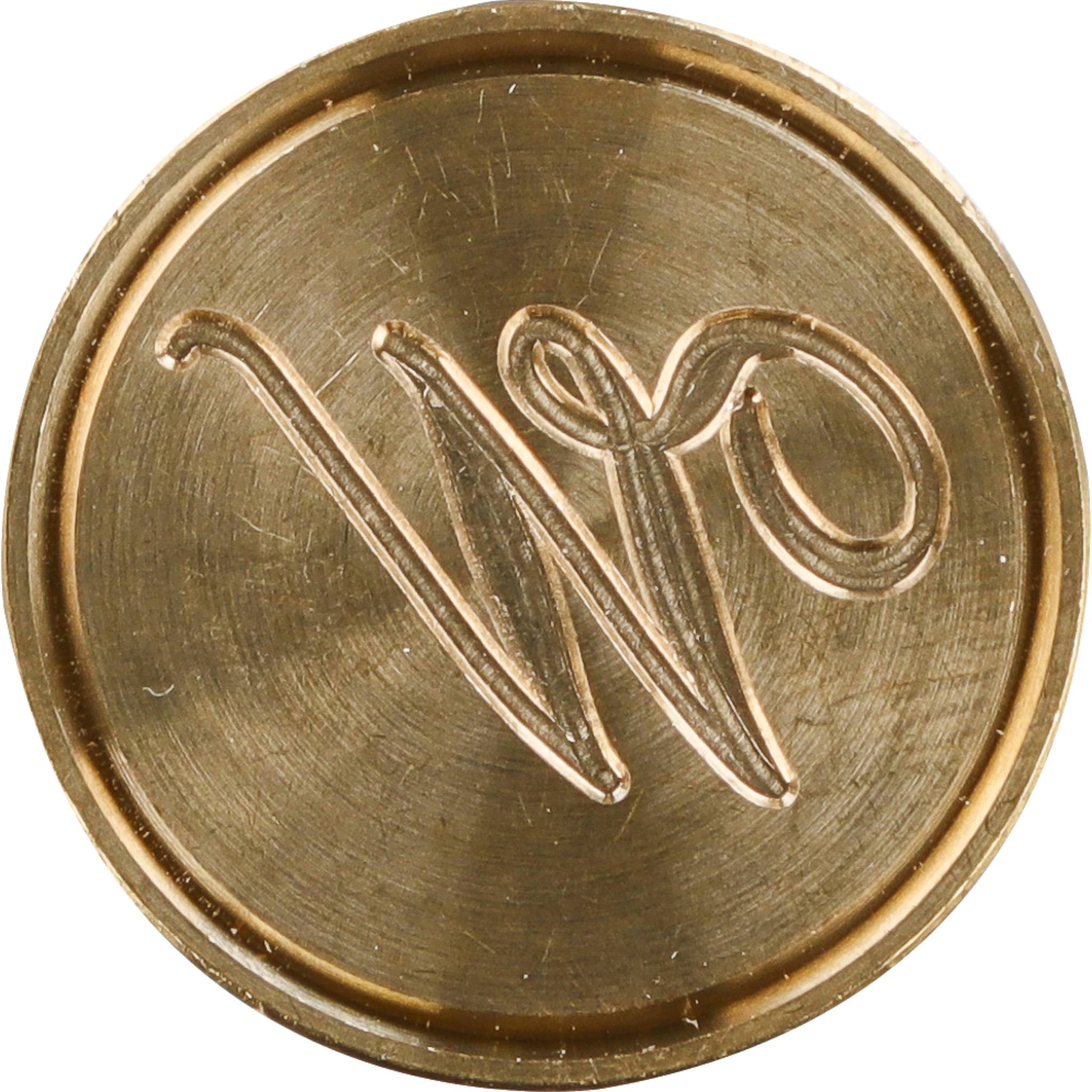 Jacques Herbin 3x Siegelplatte Messing, Buchstabe Eng Schreibschrift w 40323T