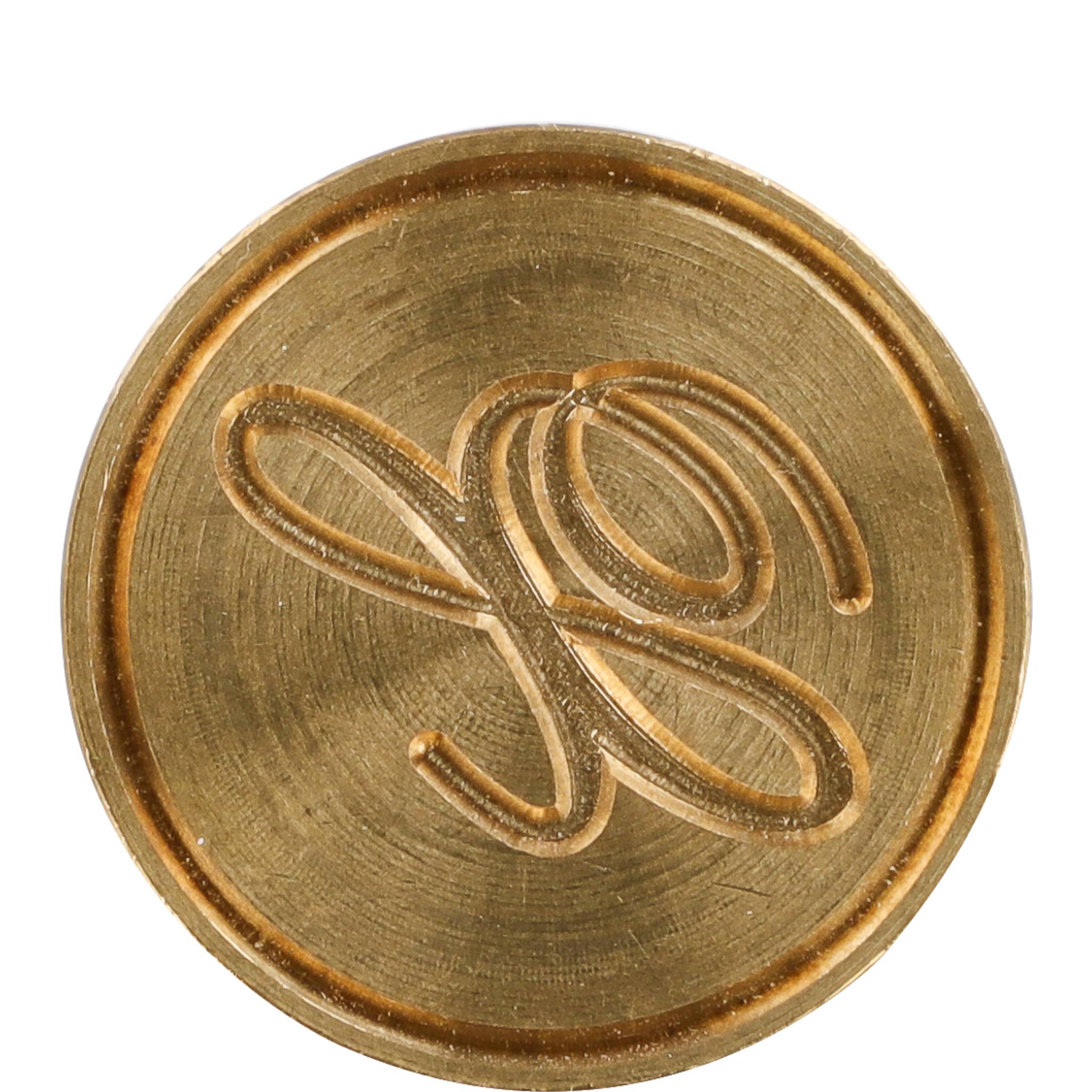 Jacques Herbin 3x Siegelplatte Messing, Buchstabe Eng Schreibschrift x 40324T