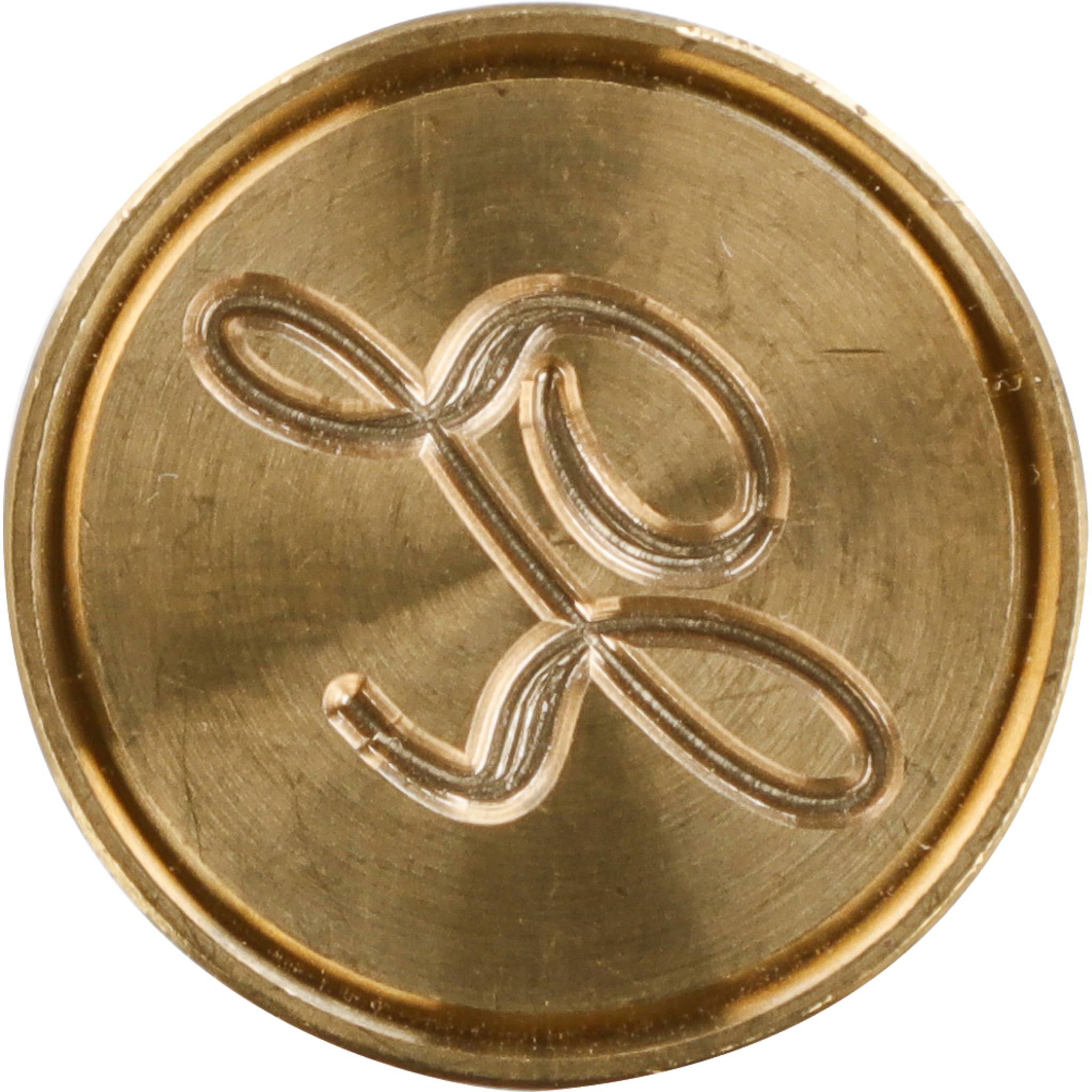 Jacques Herbin 3x Siegelplatte Messing, Buchstabe Eng Schreibschrift z 40326T