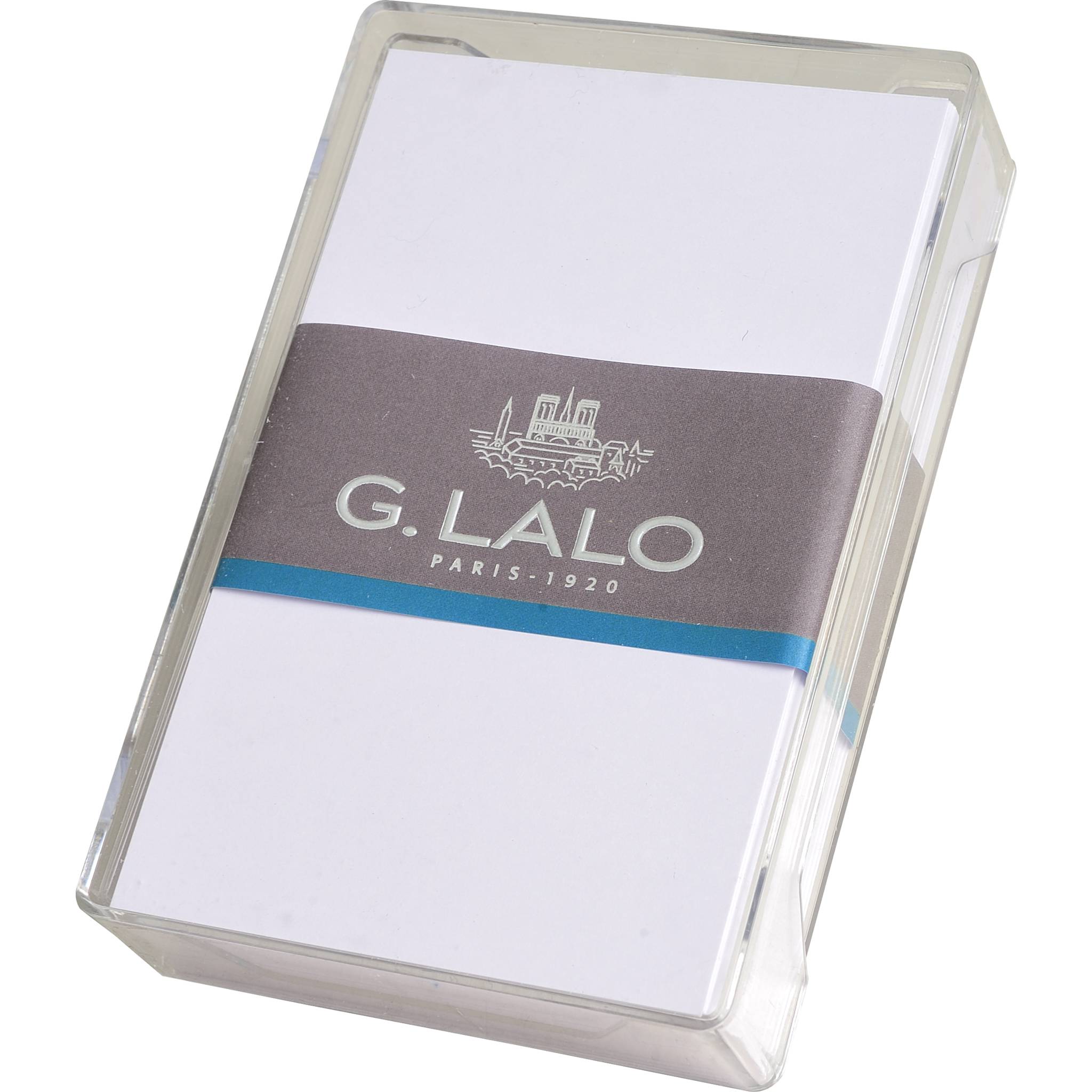 G.Lalo 10x Kristallbox 80 Karten 80x128mm, 320g, Vélin de France Weiß 16300L