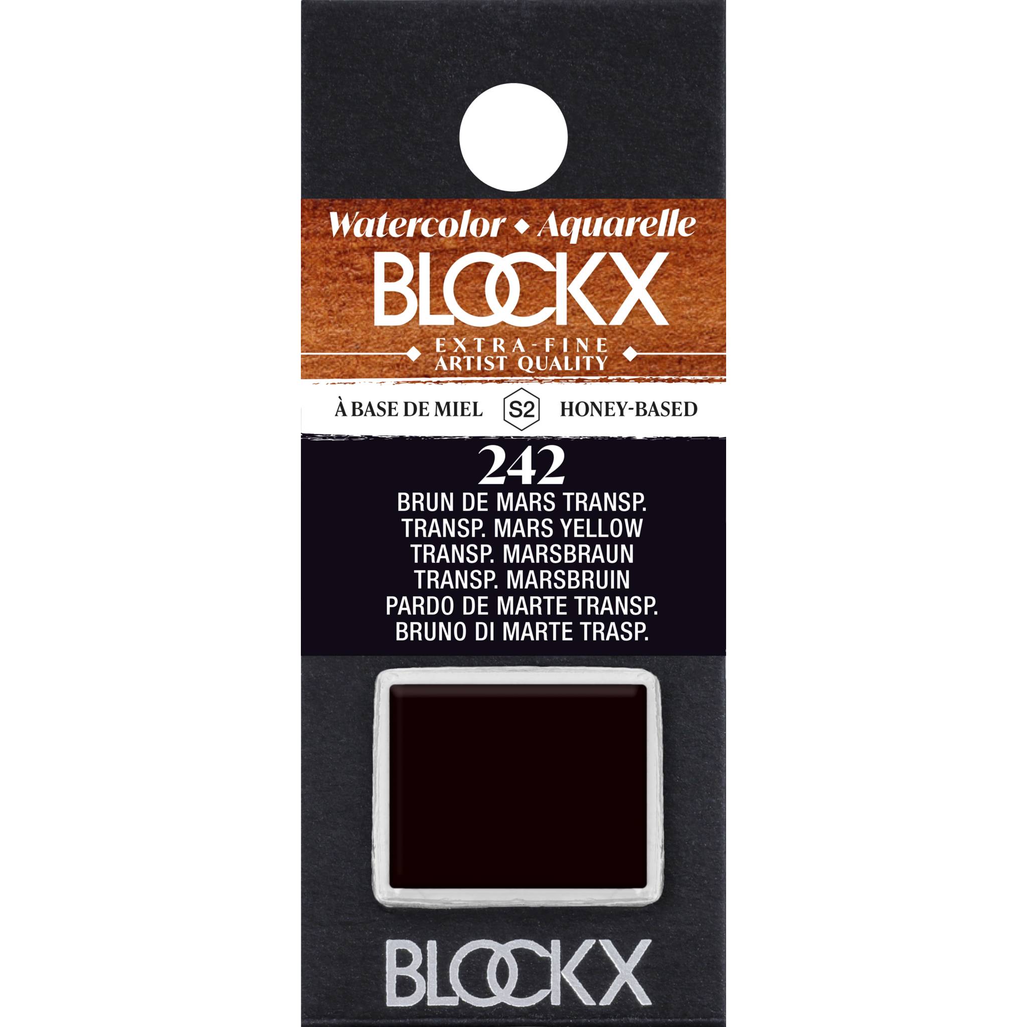 Blockx 3x Aquarellfarbe, 1/2 Näpfchen 1,5ml Marsbraun transparent 41242BXC
