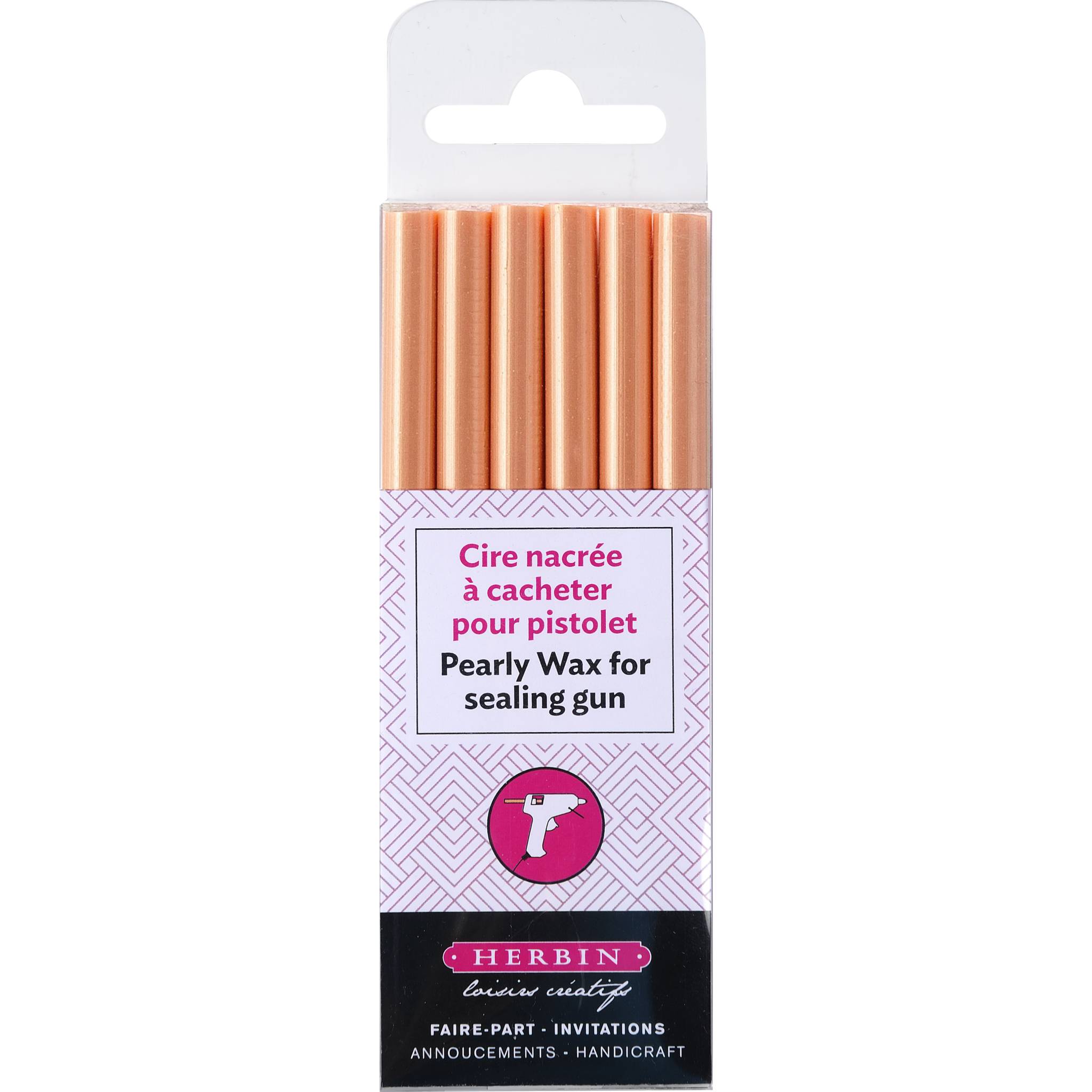 Jacques Herbin 5x Schachtel + 6 Stangen Hobby-Siegelwachs weich Orange 35957T