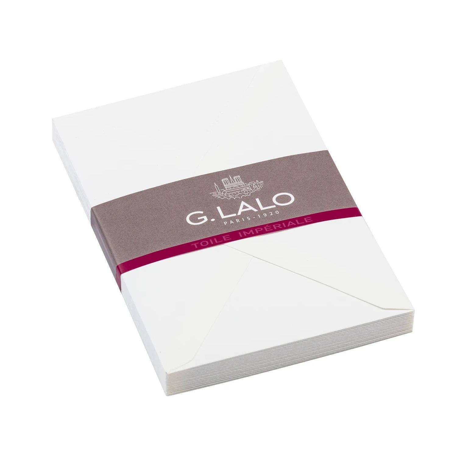 G.Lalo 10x Packung 20 Umschlägen C6 162x114mm, 100g, Toile Impériale Weiß 22200L