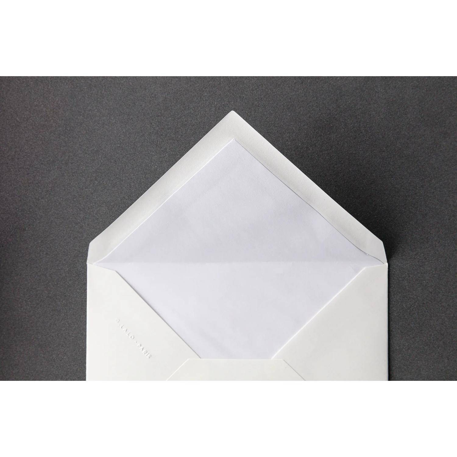 G.Lalo 10x Packung 20 Umschlägen C6 162x114mm, 100g, Toile Impériale Weiß 22200L